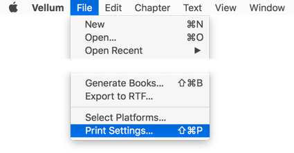 Print Settings, as found in File menu