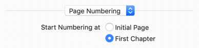 Controls for where pages begin numbering
