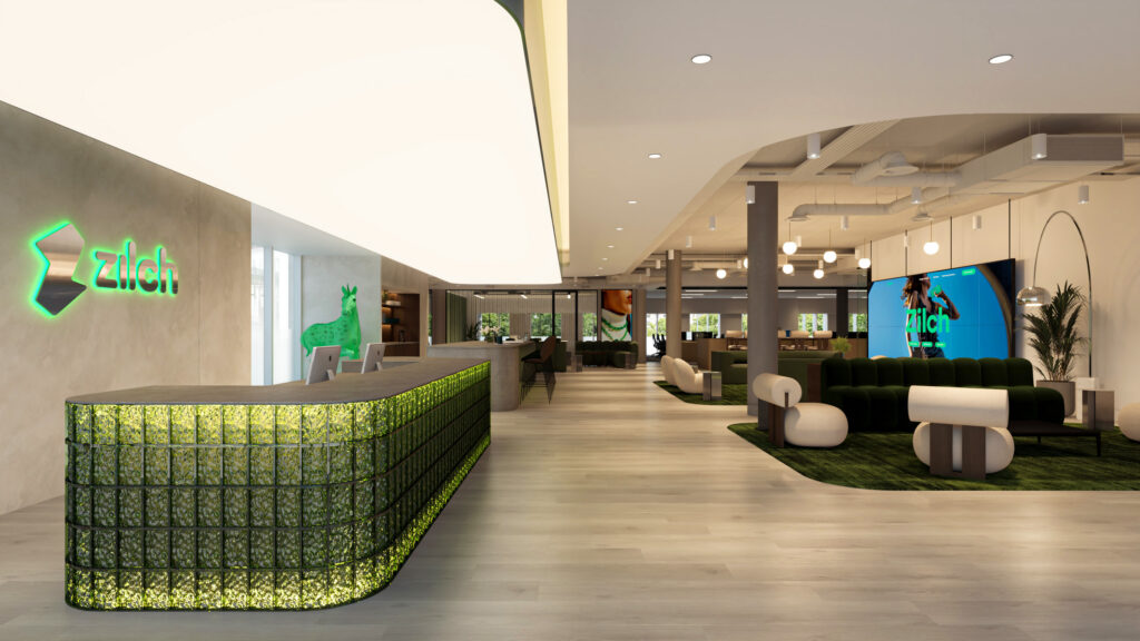 Zilch office, 40 Grosvenor Place, reception