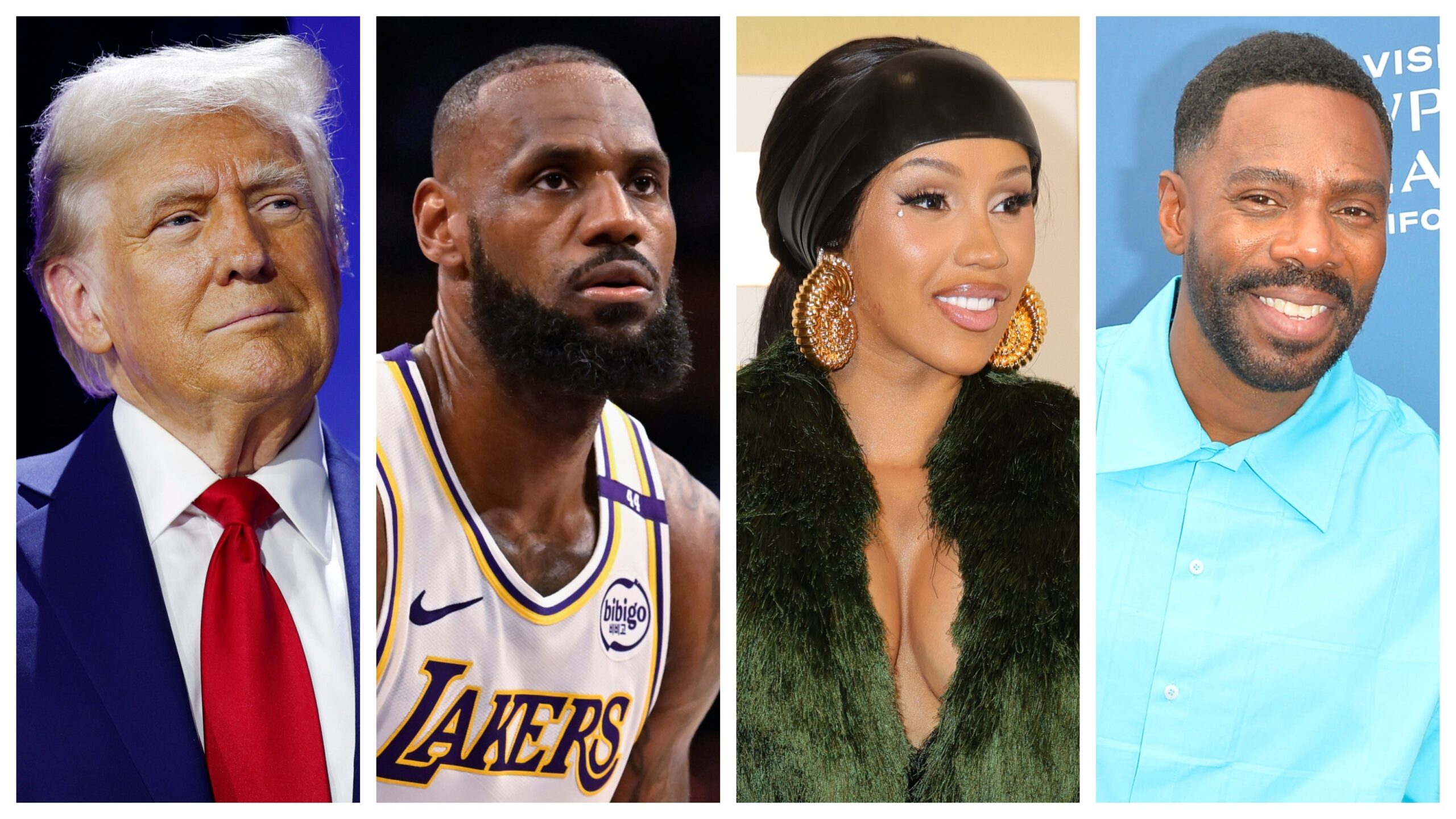 Donald Trump, left; LeBron James, Cardi B., and Colman Domingo. Photo: Getty Images Anna Moneymaker; John McCoy; River Callaway/WWD; Jerod Harris
