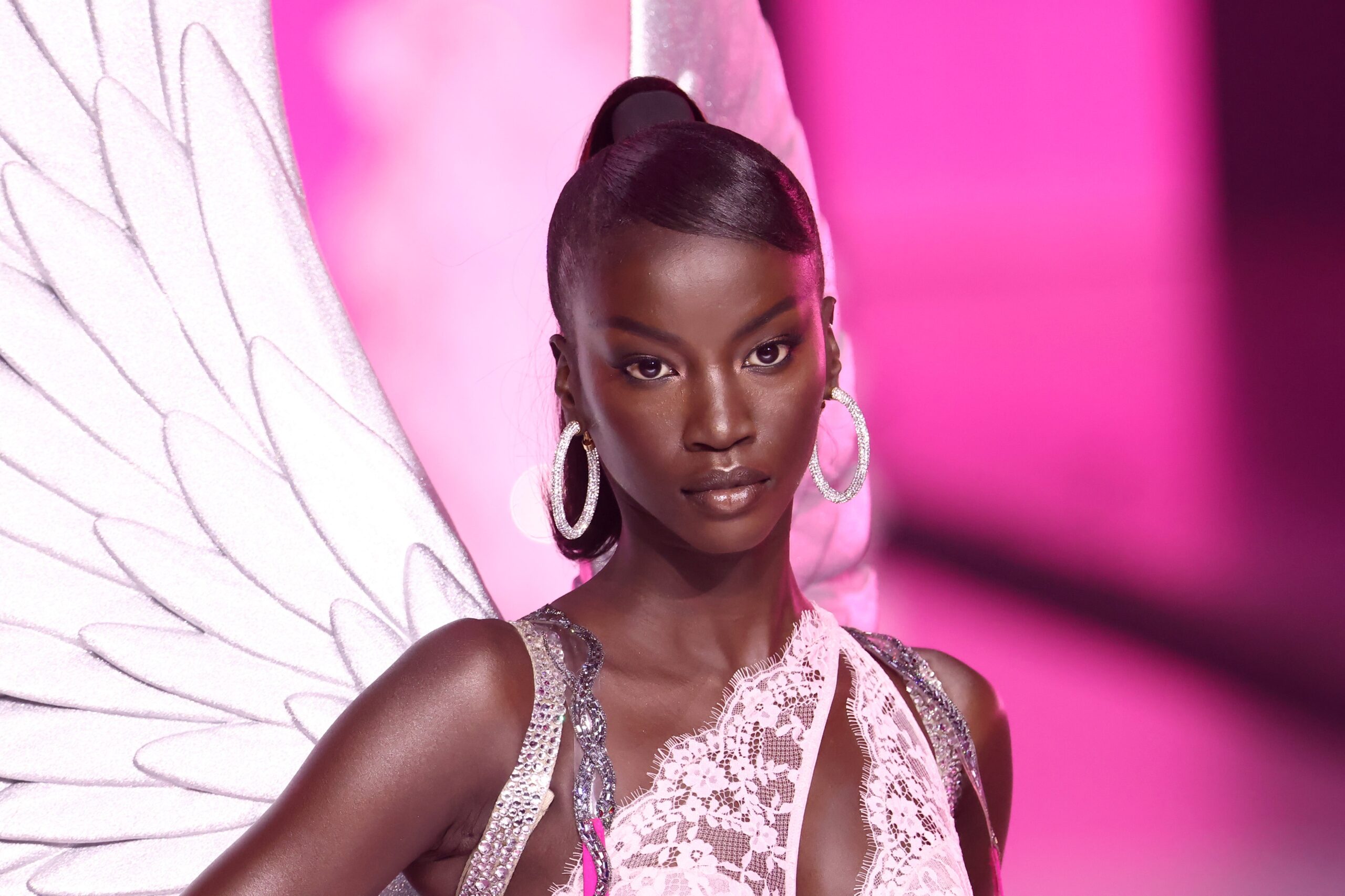 NEW YORK, NEW YORK - OCTOBER 15: Anok Yai walks the runway for the Victoria’s Secret Fashion Show 2024 on October 15, 2024 in New York City. Photo: Getty Images Mike Coppola