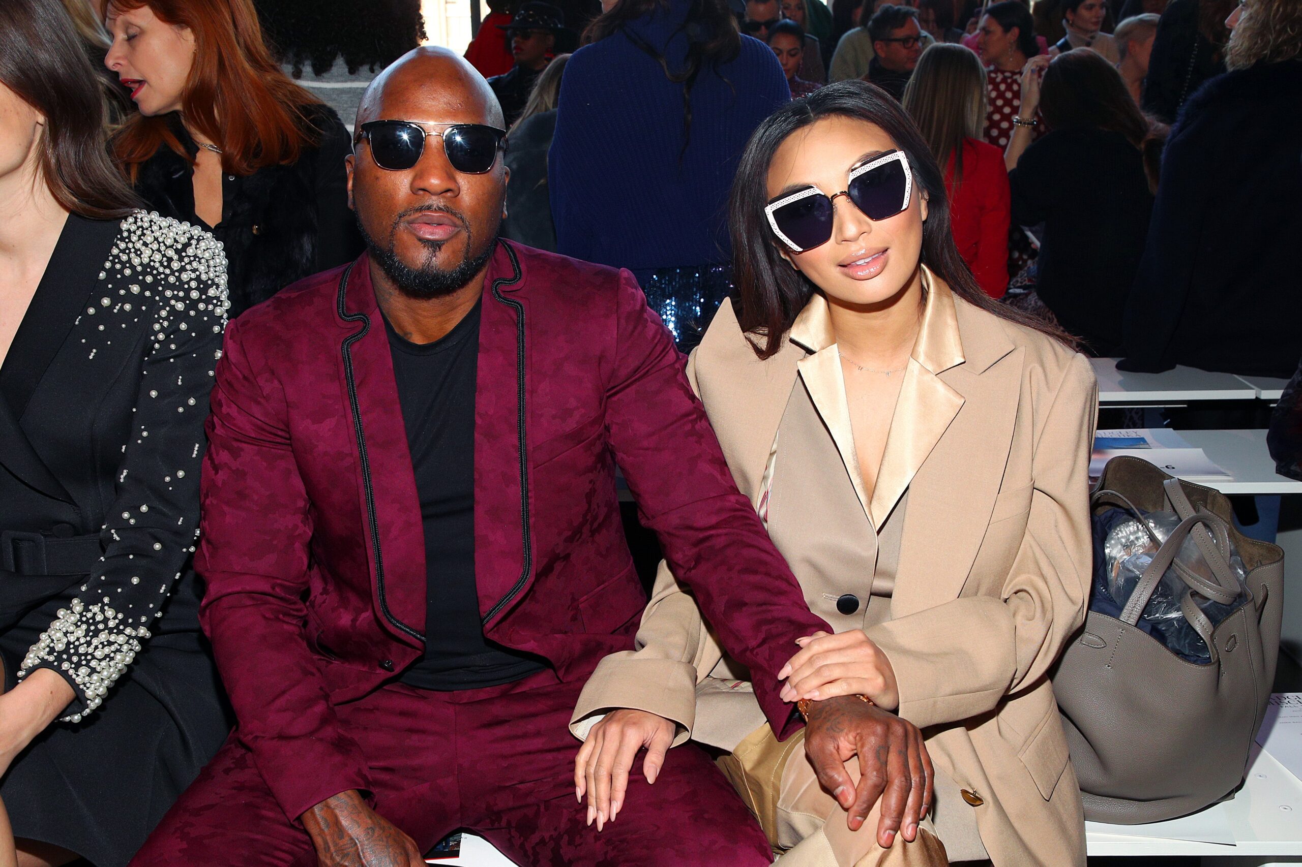 Rapper Jeezy, left and Jeannie Mai attend the Badgley Mischka front row during New York Fashion Week on February 08, 2020 in New York City. Photo: Getty Images Astrid Stawiarz for Badgley Mischka