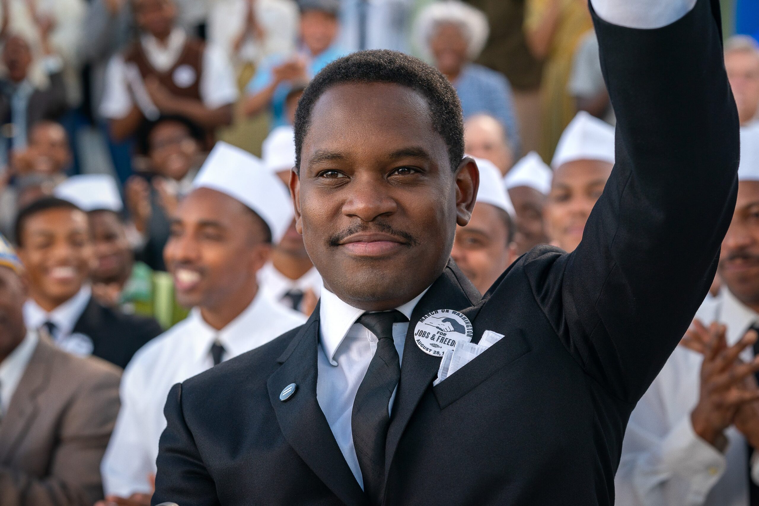 Aml Ameen as Martin Luther King Jr. in Rustin. Photo: David Lee/NETFLIX