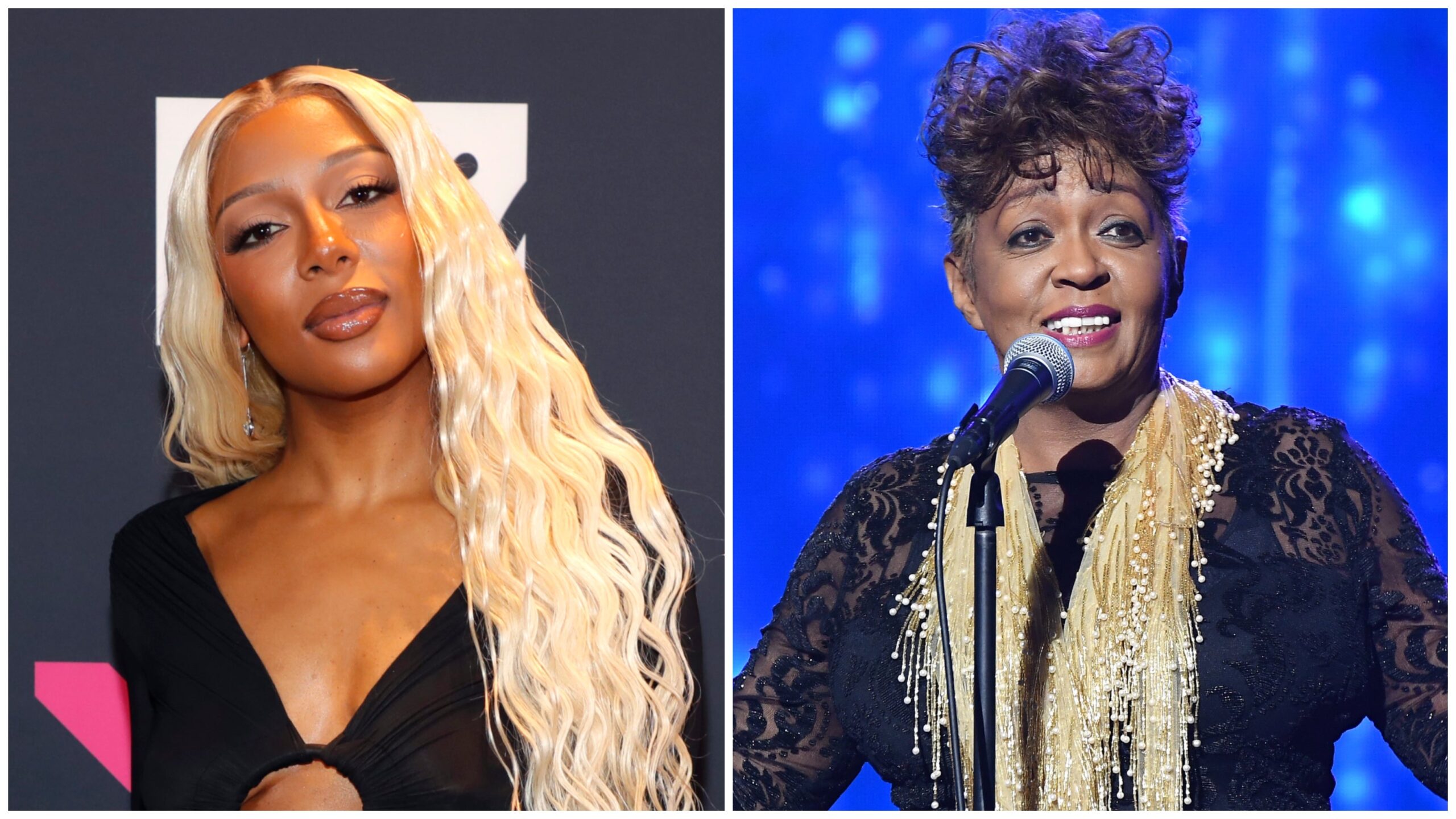 Victoria Monét, left; Anita Baker. Photo: Getty Images Astrid Stawiarz for MTV; Paras Griffin