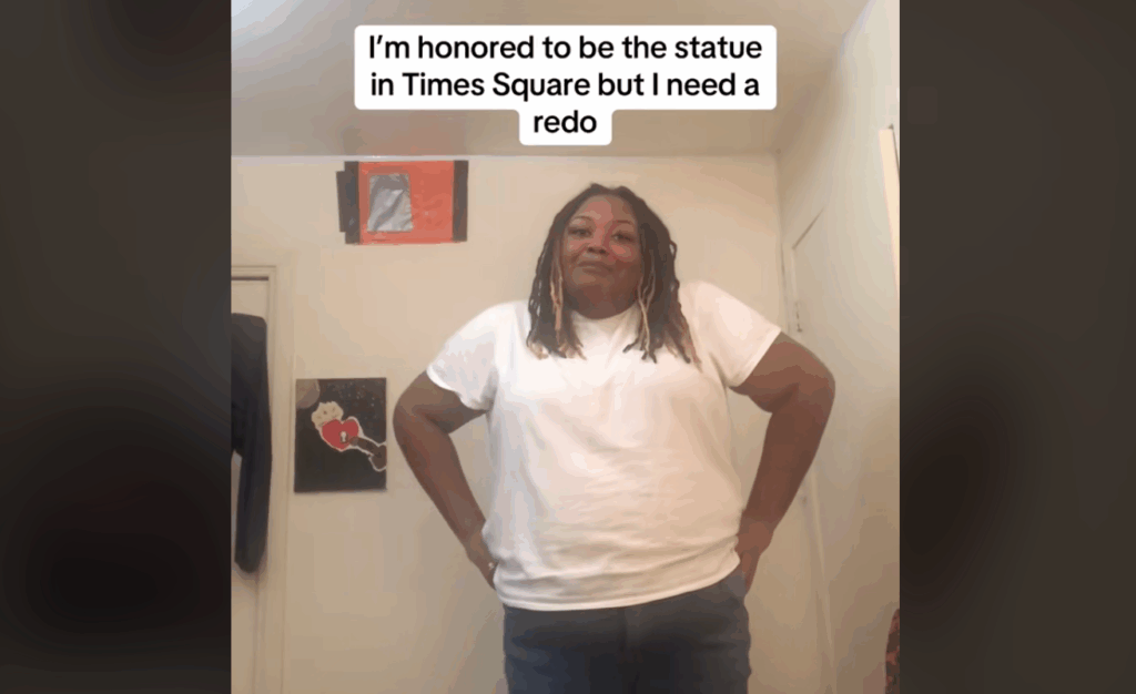 Black Woman Who Claims She’s the Times Square Statue Now Has a Puzzling Request