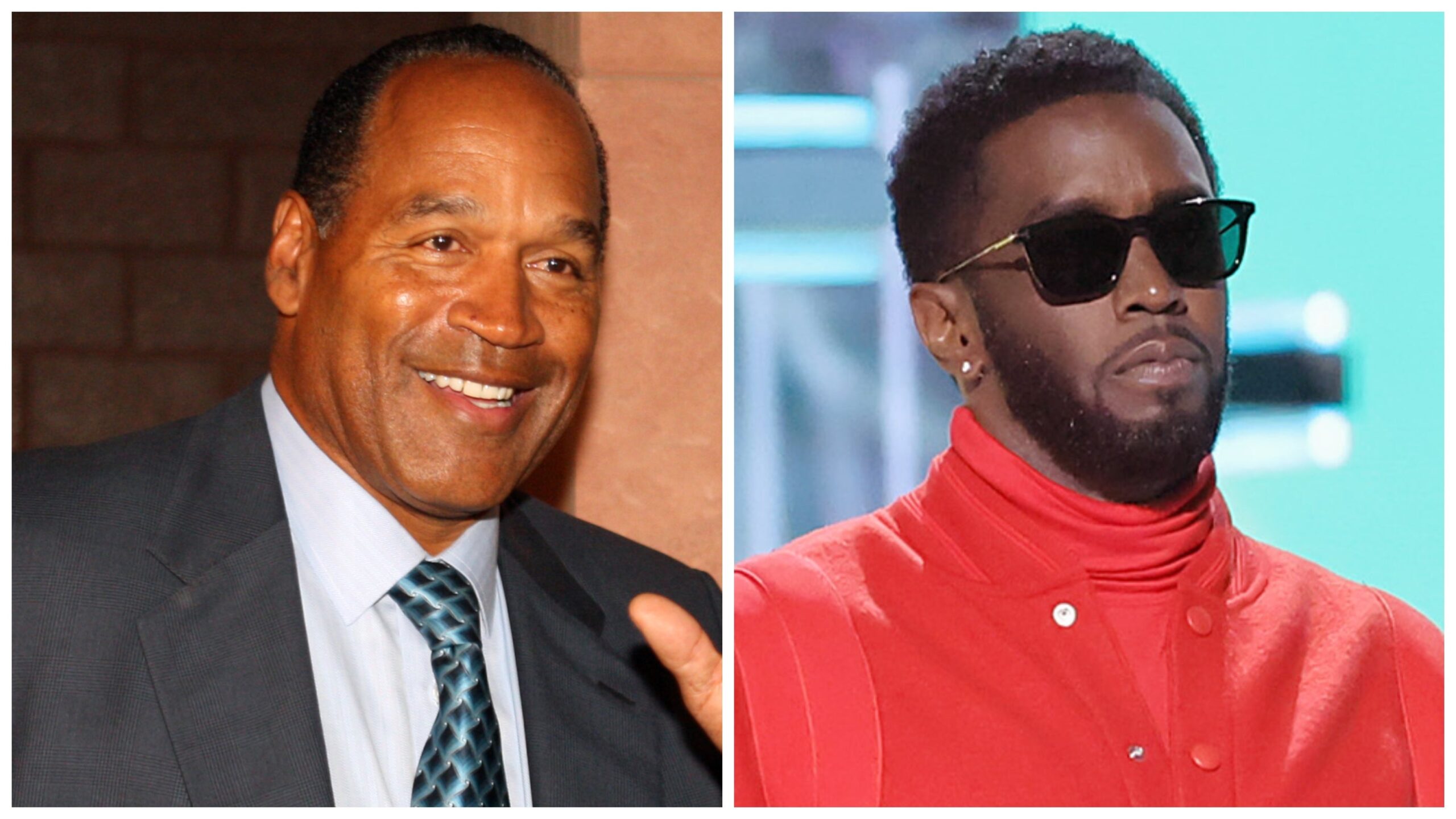 O.J. Simpson, left; Sean “Diddy” Combs. Photo: Getty Images Steve Marcus-Pool; Amy Sussman for MRC