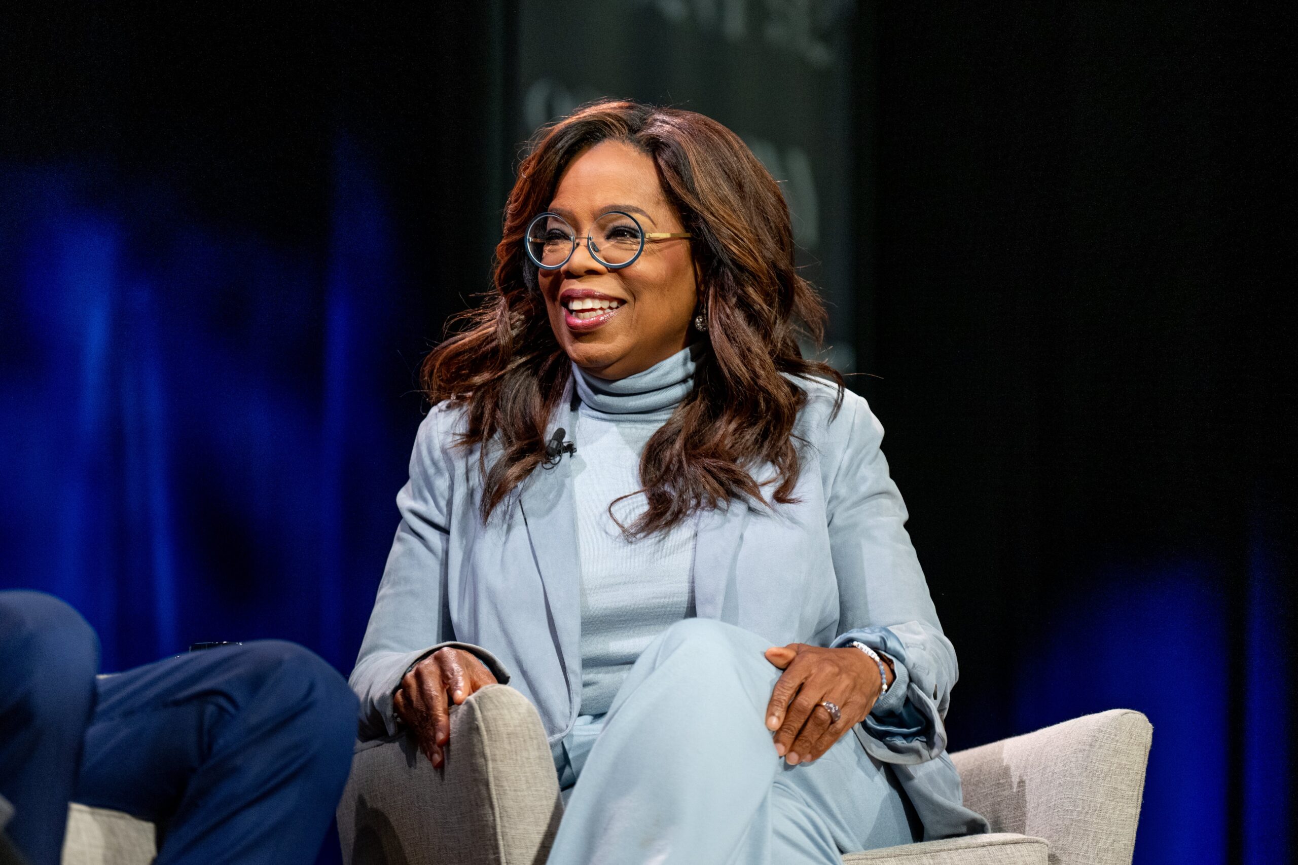 NEW YORK, NEW YORK - SEPTEMBER 12: Oprah Winfrey with George Stephanopoulos and Arthur C. Brooks discuss “Build The Life You Want” at The 92nd Street Y, New York on September 12, 2023 in New York City. Photo: Getty Images Roy Rochlin