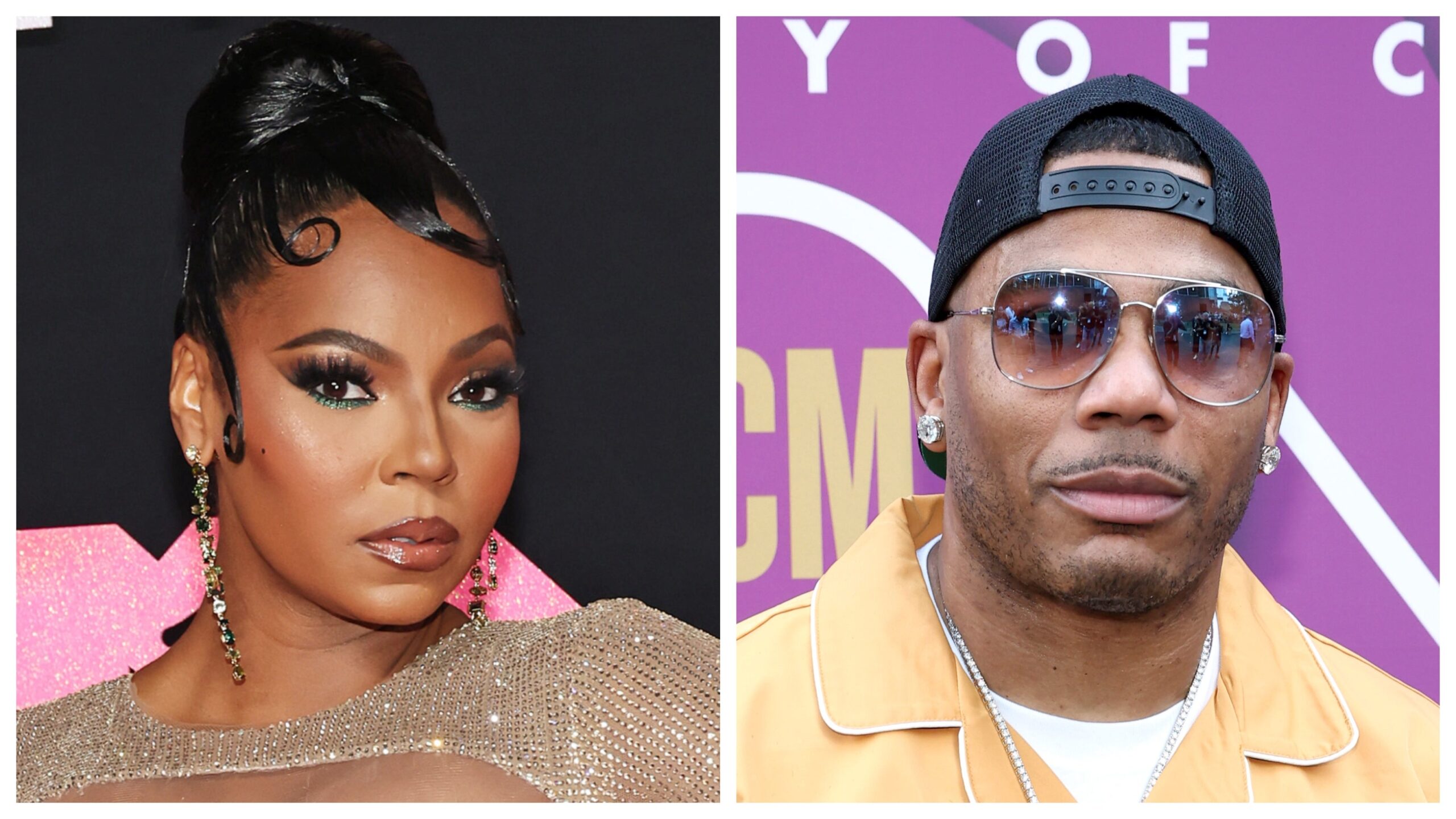 Ashanti, left; Nelly. Photo: Getty Images Jamie McCarthy/WireImage; Terry Wyatt for ACM