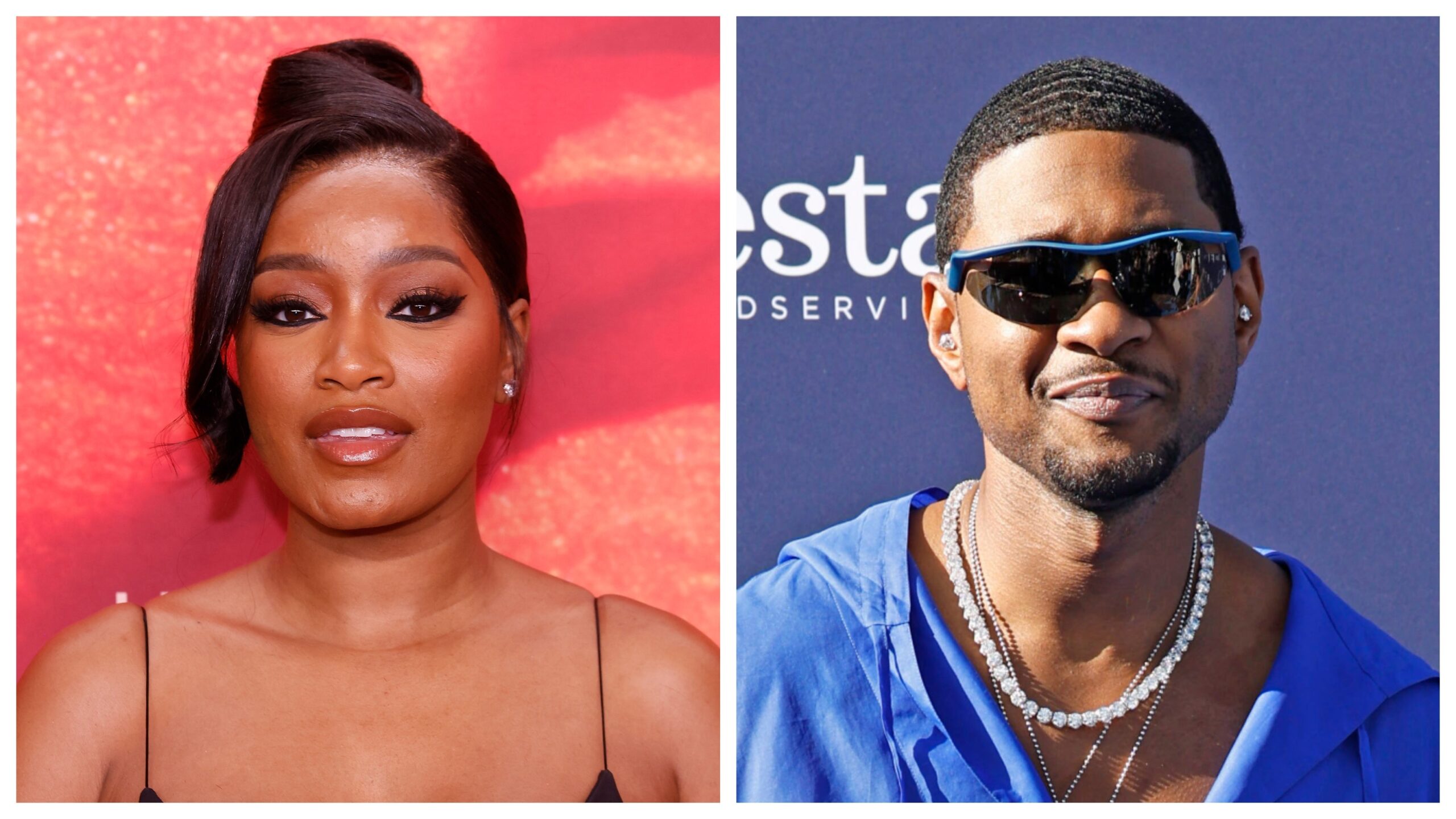 Keke Palmer, left; Usher. Image: Getty Images Taylor Hill/WireImage; Frazer Harrison