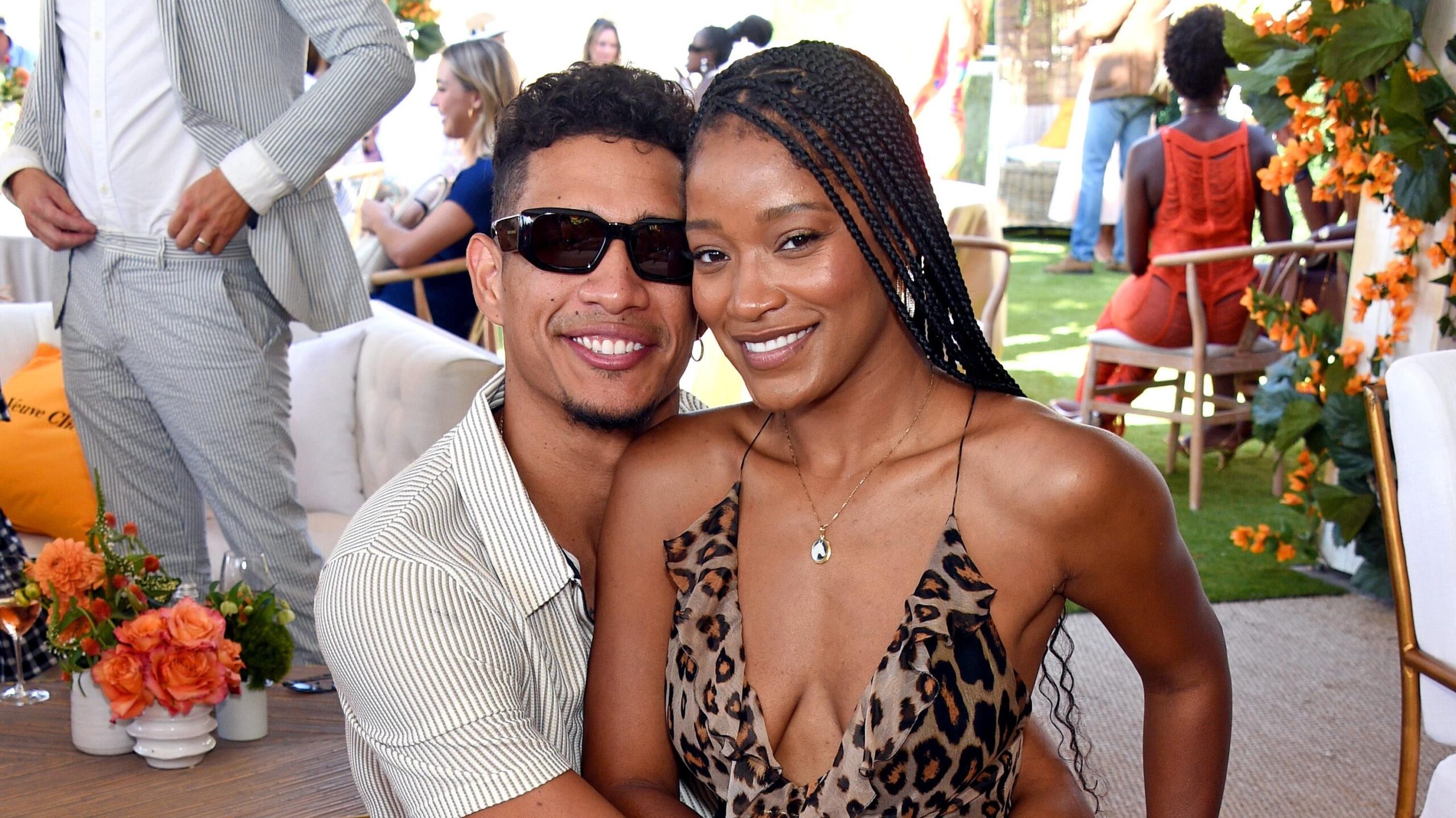 Darius Daulton Jackson and Keke Palmer attend the Veuve Clicquot Polo Classic Los Angeles on October 02, 2021 in Pacific Palisades, California. Photo: Getty Images Gregg DeGuire