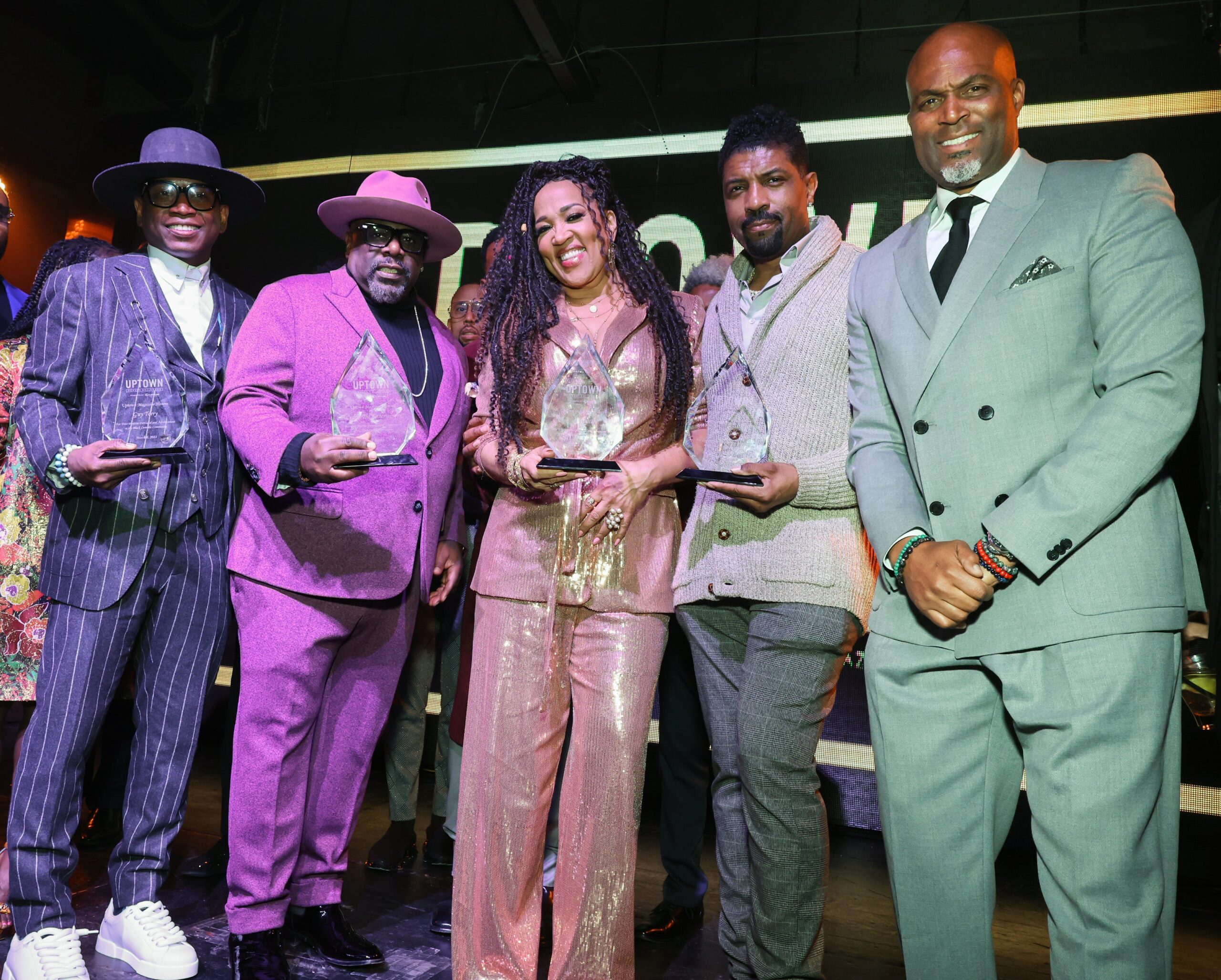(L-R) Guy Torry, Cedric the Entertainer, Kym Whitley, Deon Cole and Chris Spencer attend Lexus UPTOWN Honors Hollywood at Sunset Room Hollywood on March 08, 2023 in Los Angeles, California. Photo: Getty Images Randy Shropshire