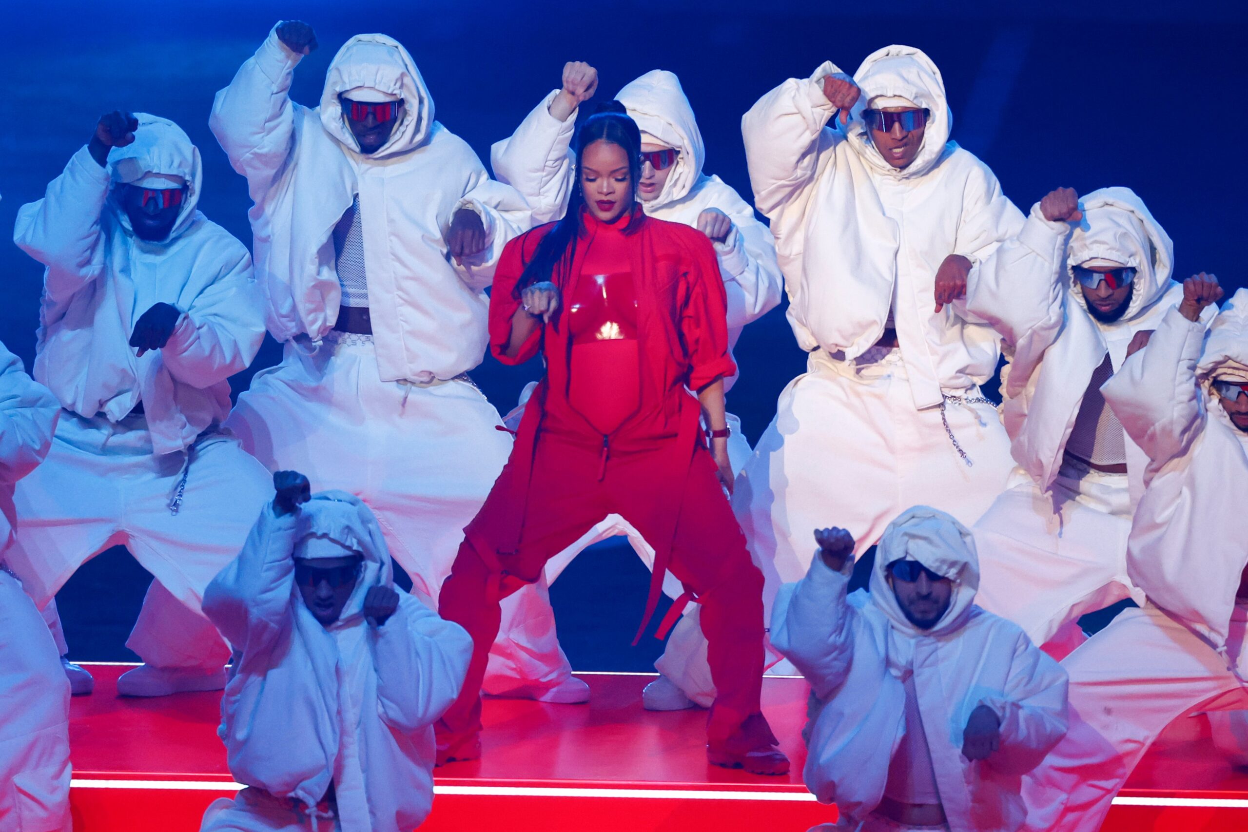 Rihanna performs during the Apple Music Super Bowl LVII Halftime Show at State Farm Stadium on February 12, 2023 in Glendale, Arizona. Photo: Getty Images Kevin Sabitus