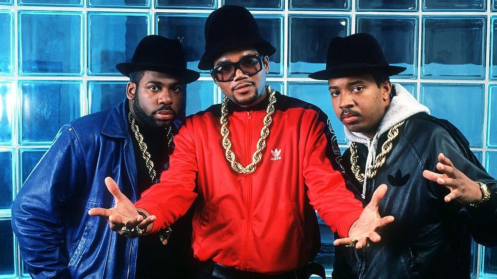 Joseph “Run” Simmons, Darryl “D.M.C.” McDaniels and DJ Jason “Jam Master Jay” Mizell of Run DMC photographed in New York. Photo: Getty Images Frank Micelotta Archive