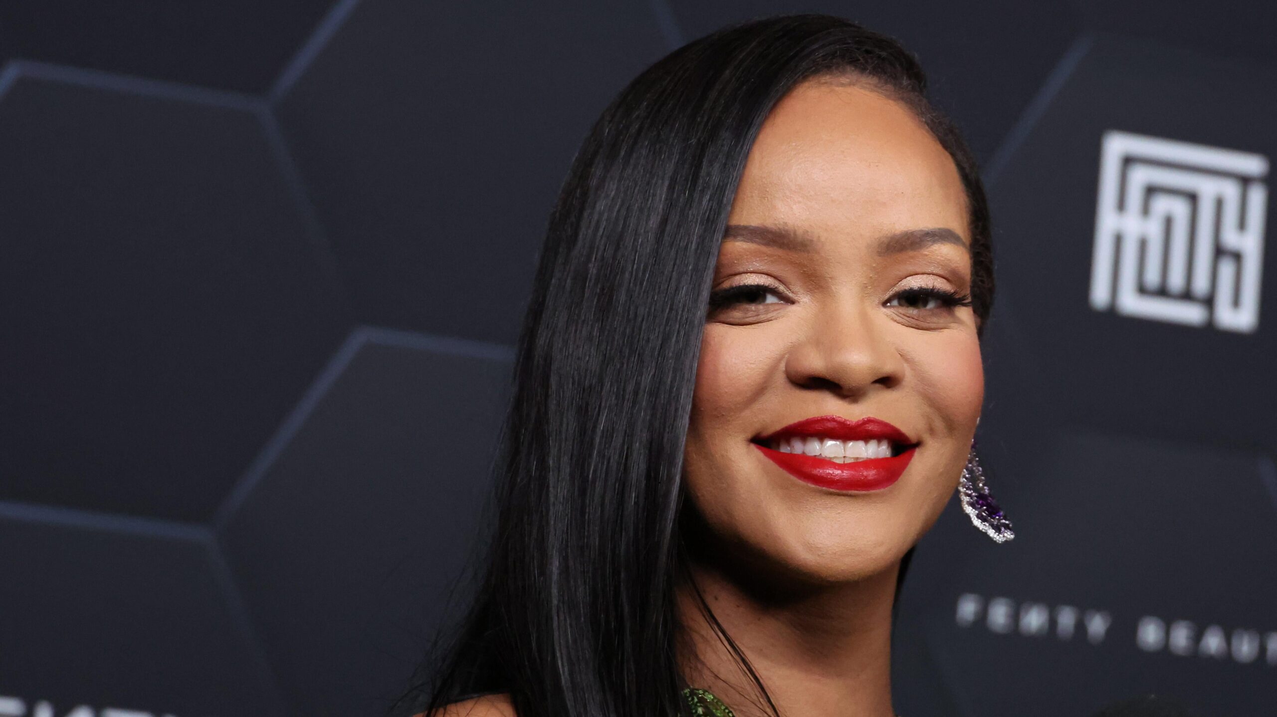 Rihanna poses for a picture as she celebrates her beauty brands Fenty Beauty and Fenty Skin on February 11, 2022 in Los Angeles, California. Photo: Getty Images Mike Coppola