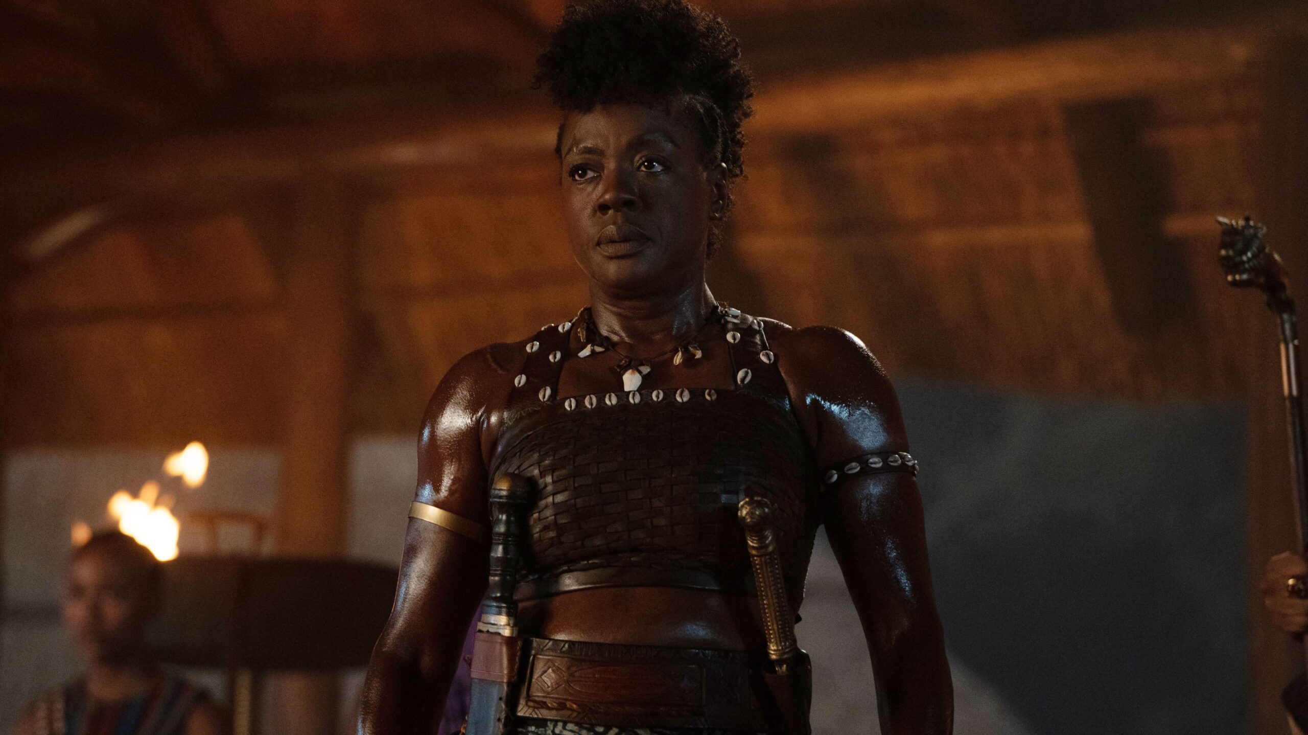 Viola Davis as General Nanisca in The Woman King. Photo: Sony Pictures Publicity