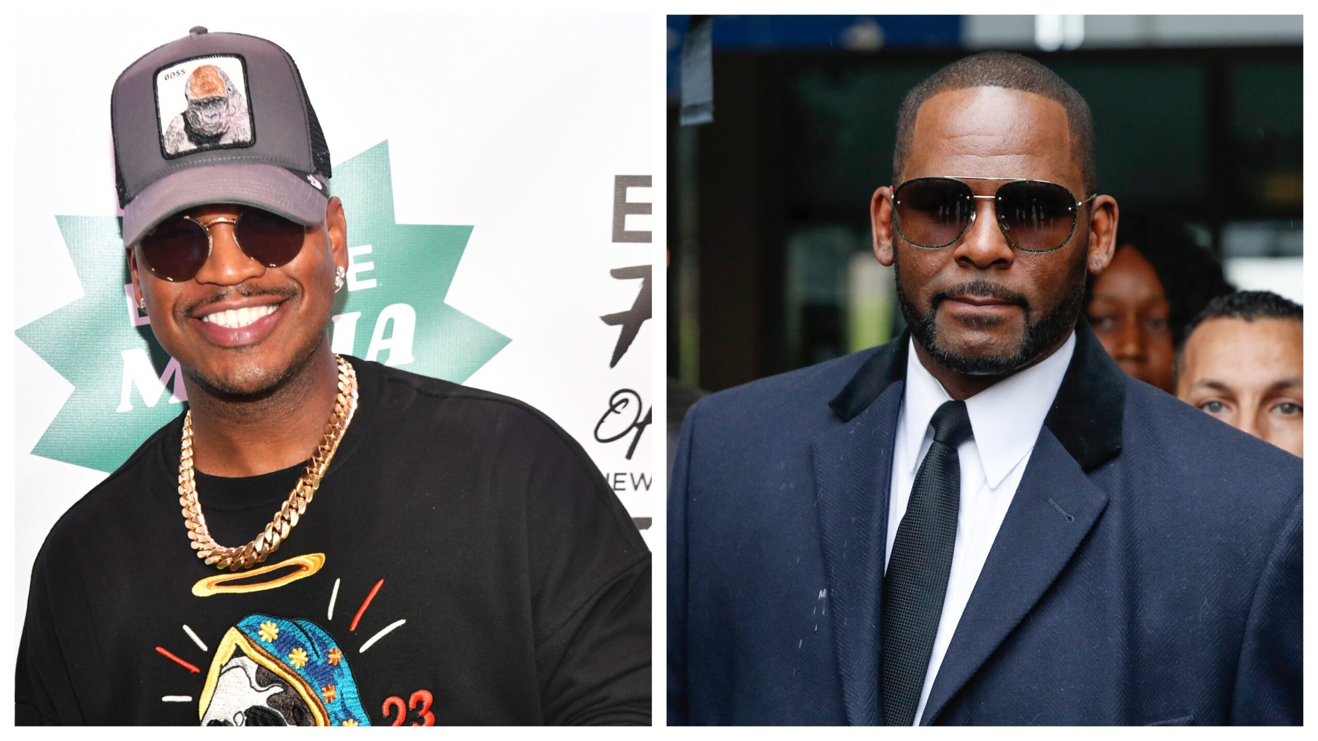 Ne-Yo, left; R. Kelly. Photo: Getty Images Paras Griffin for Essence; KAMIL KRZACZYNSKI/AFP