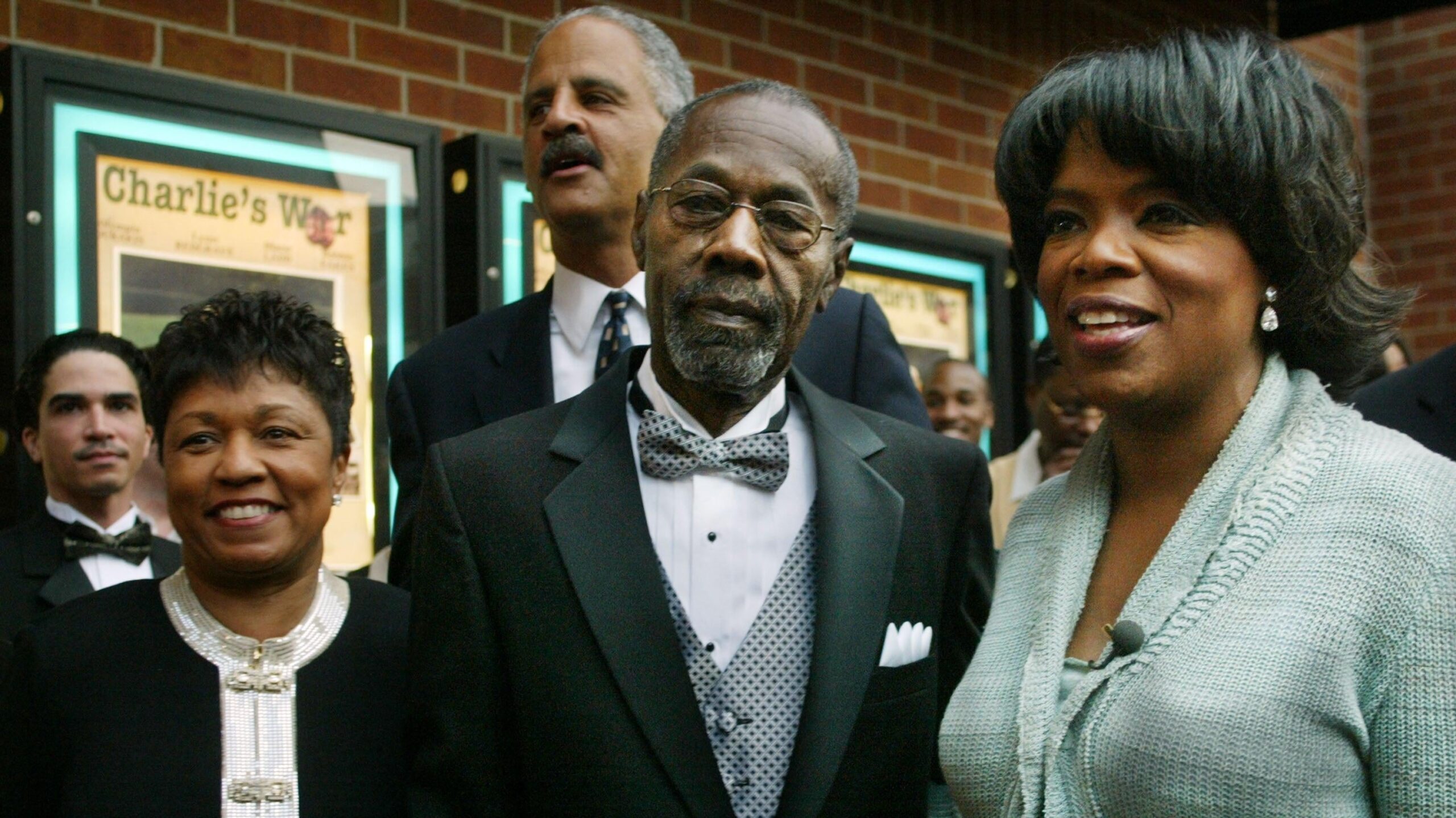 Vernon Winfrey, standing on Oprah’s right, and his daughter Oprah arrive at the opening of Charlie’s War at the Nashville Film Festival on May 2, 2003 in Nashville Tennesse. Photo: Getty Images Adriane Jaekle/