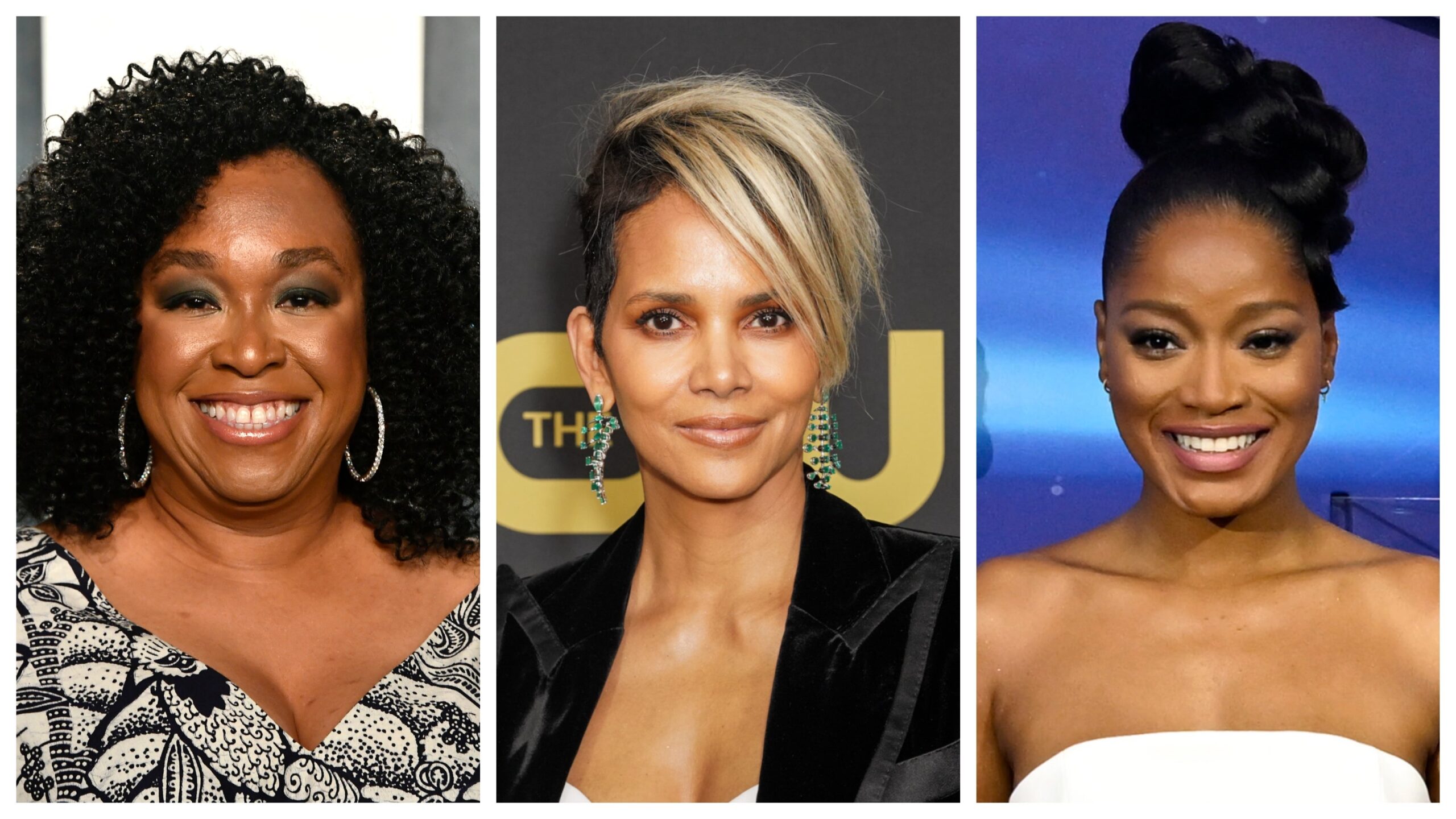 Shonda Rhimes, left; Halle Berry, and Keke Palmer. Photo: Getty Images Frazer Harrison/ Presley Ann for #SeeHer/ Gareth Cattermole for Walt Disney Studios Motion Pictures UK