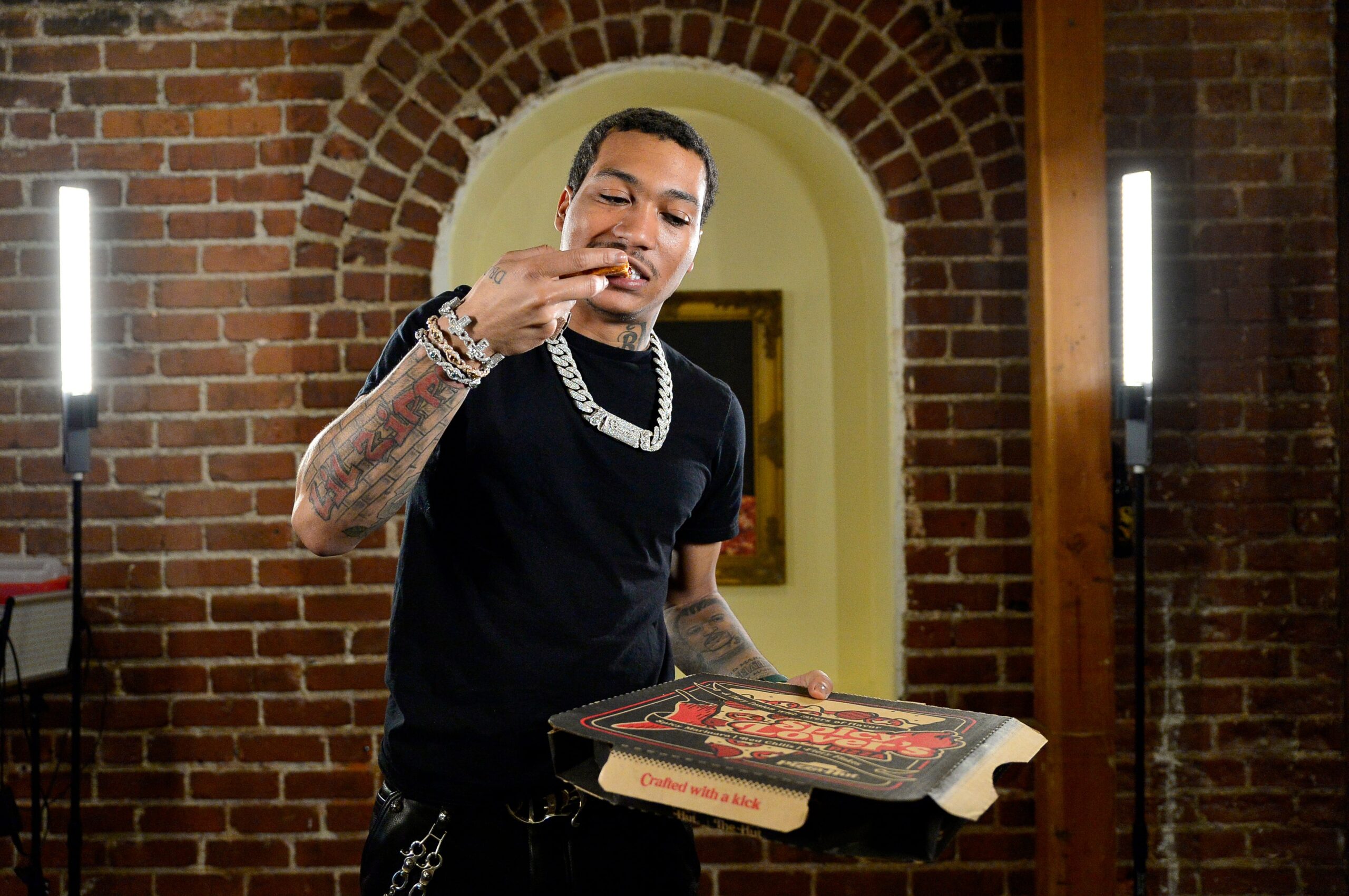 Demetrius ‘Lil Meech’ Flenory Jr. attends as Pizza Hut collaborates with Nikko Hurtado for a pop-up Fire & Ink event on February 26, 2022 in Los Angeles, California. (Photo by Jerod Harris/Getty Images for Pizza Hut) Photo: Getty Images Jerod Harris