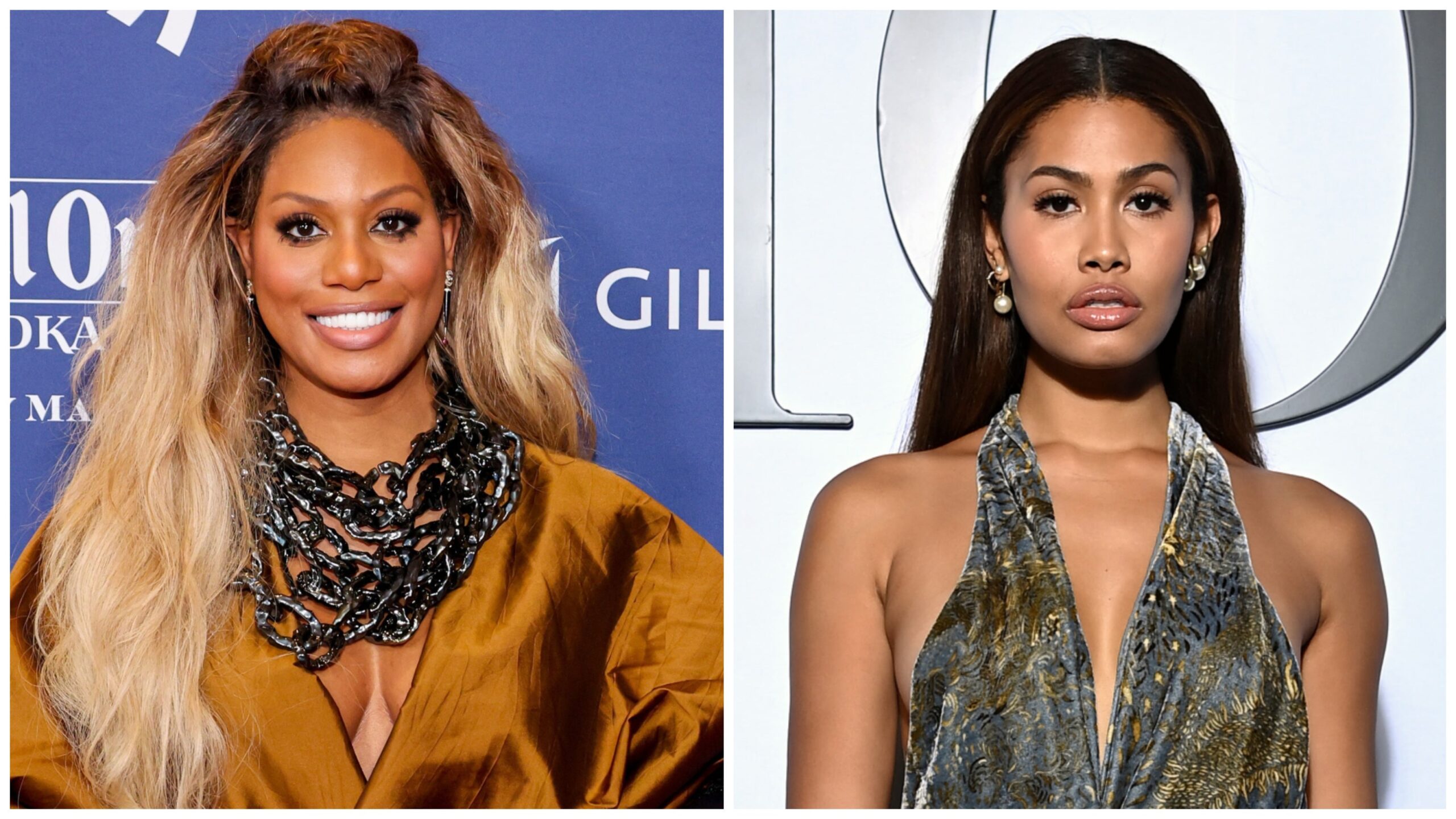 Laverne Cox, left; Leyna Bloom. Photo: Getty Images Cindy Ord for GLAAD/Pascal Le Segretain For Dior
