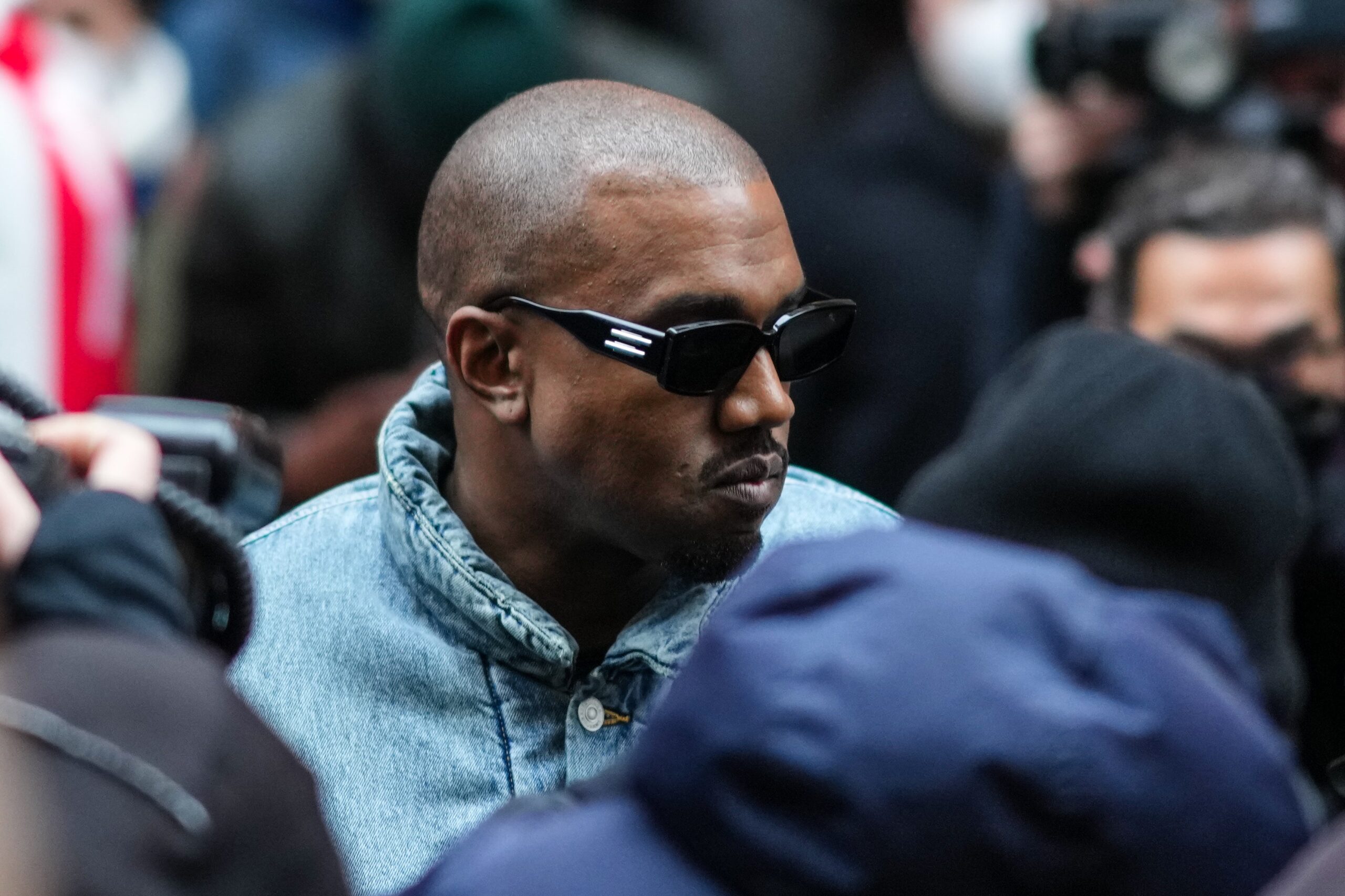 Ye is seen, outside Kenzo, during Paris Fashion Week - Menswear F/W 2022-2023, on January 23, 2022 in Paris, France. Photo: Getty Images Edward Berthelot