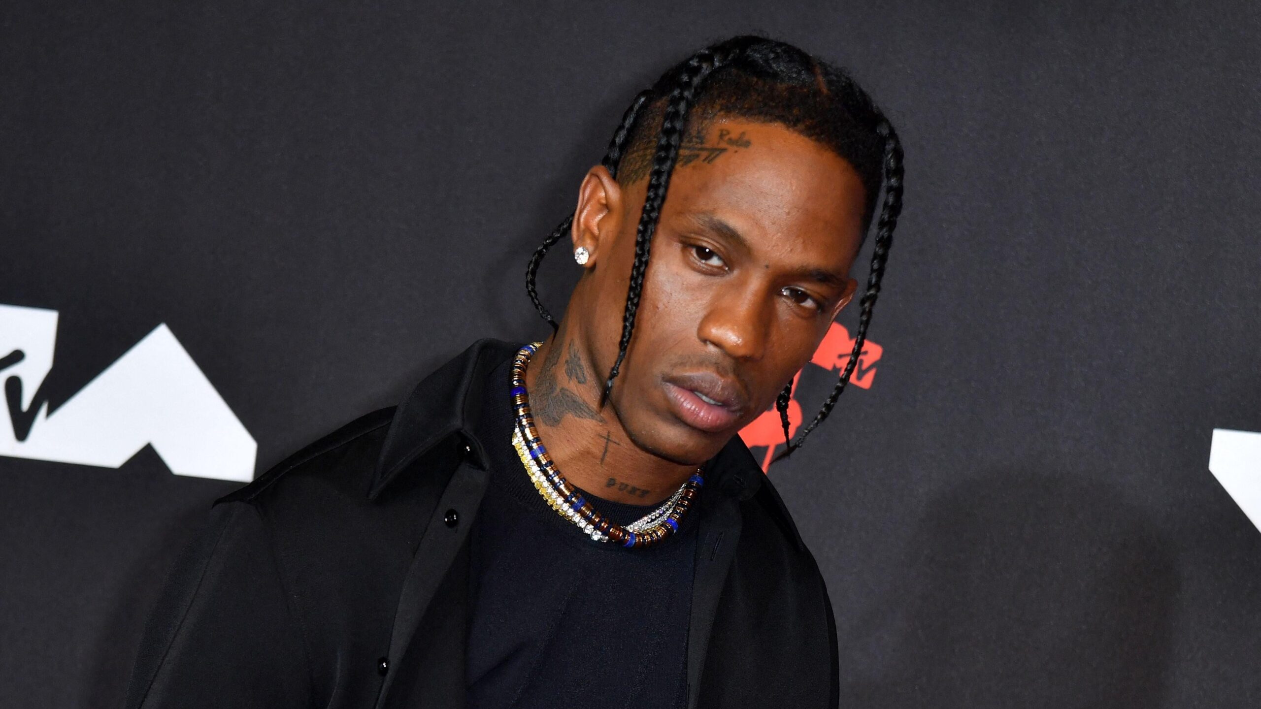 Travis Scott arrives for the 2021 MTV Video Music Awards at Barclays Center in Brooklyn, New York, September 12, 2021. Photo: Getty Images ANGELA WEISS / AFP