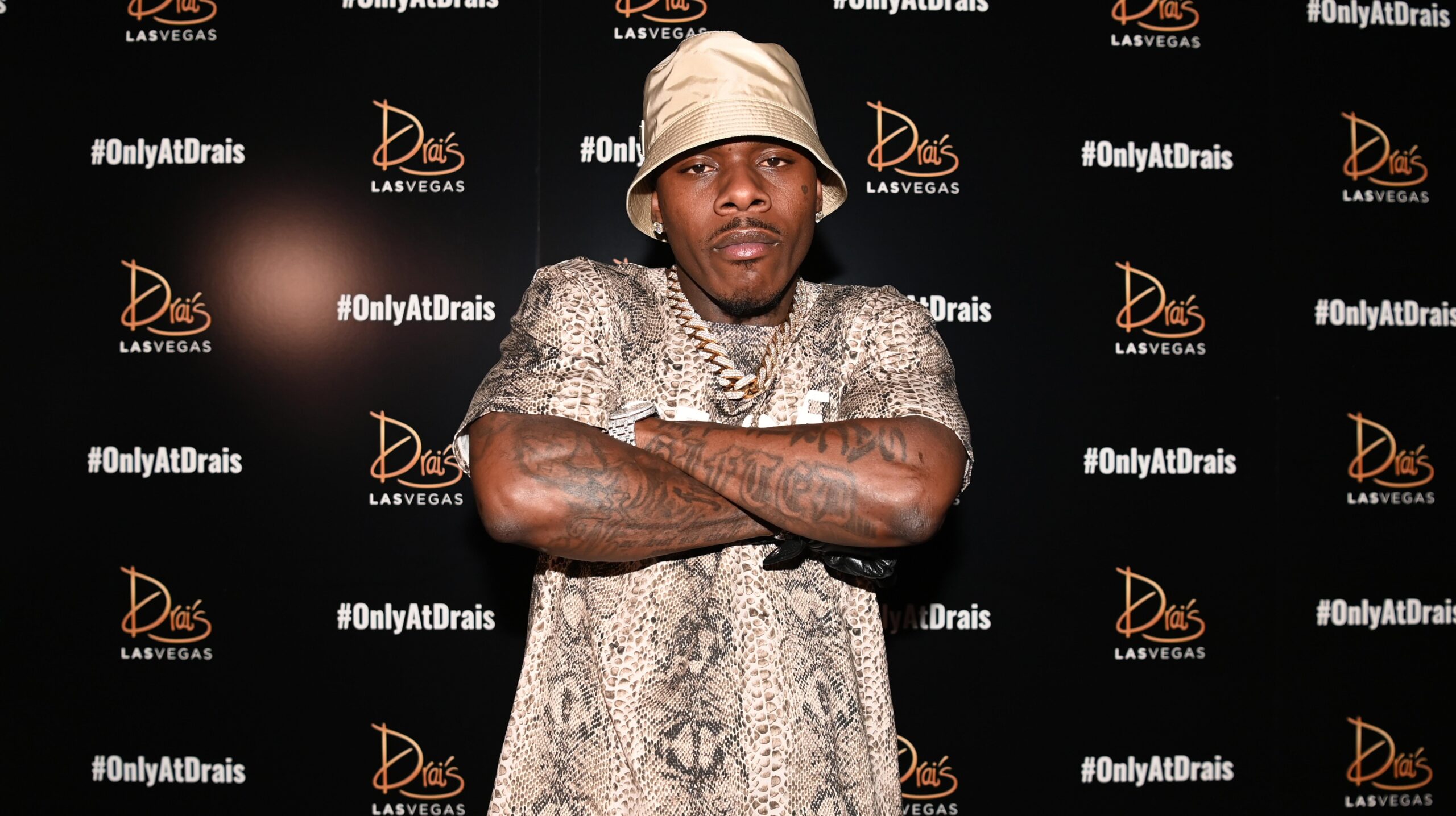 DaBaby arrives at Drai’s Nightclub for Pro Bowl weekend on February 05, 2022 in Las Vegas, Nevada. Photo: Getty Images Denise Truscello for Drai’s Nightclub