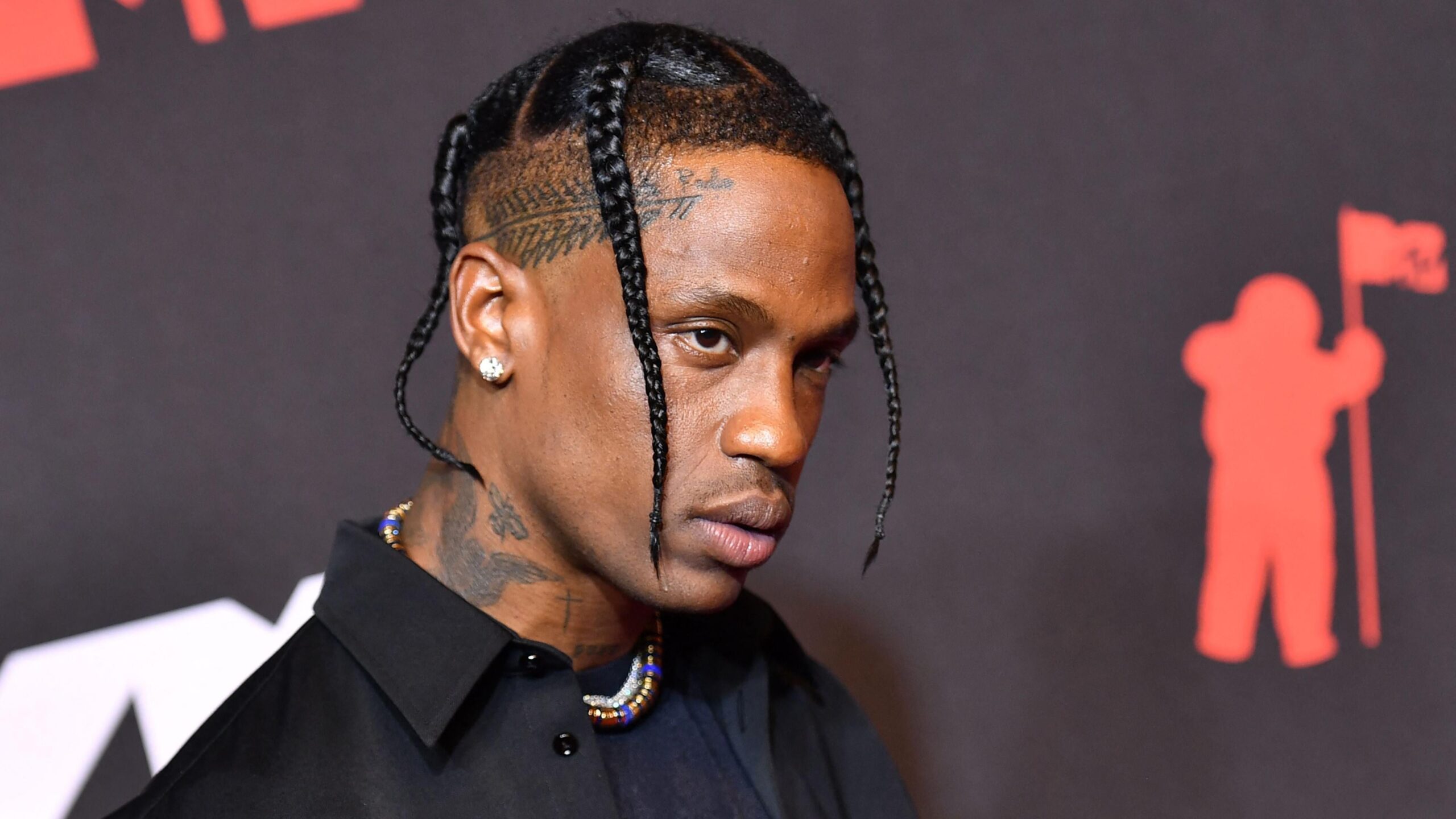 Travis Scott arrives for the 2021 MTV Video Music Awards at Barclays Center in Brooklyn, New York, September 12, 2021. Photo: Getty Images ANGELA WEISS/AFP