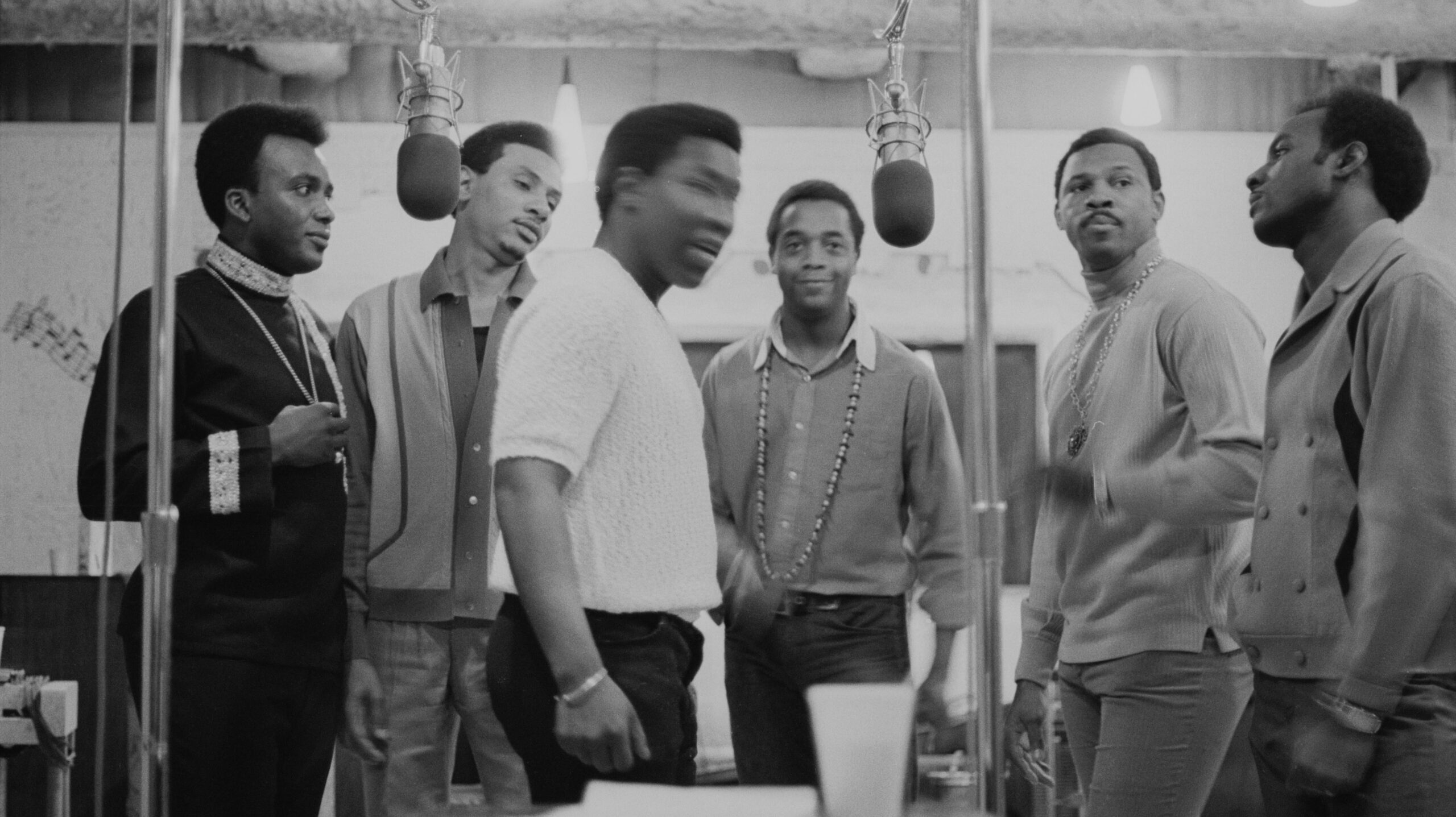 The O’Jays during a recording session in New York City, June 1968. Photo: Getty Images Don Paulsen/Michael Ochs Archives