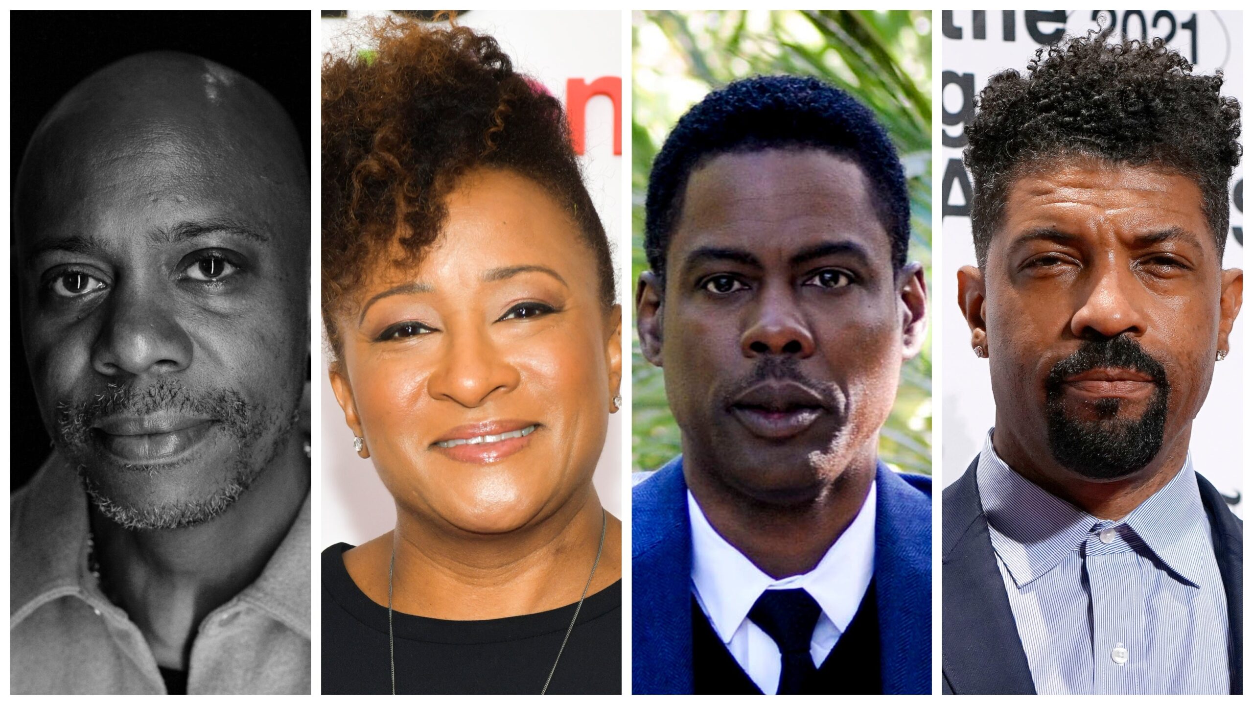 Dave Chappelle, left; Wanda Sykes; Chris Rock; Deon Cole. Photo: Getty Images Eamonn M. McCormack/Rodin Eckenroth/Vivien Killilea for PSIFF/Jemal Countess for The Gotham Film & Media Institute
