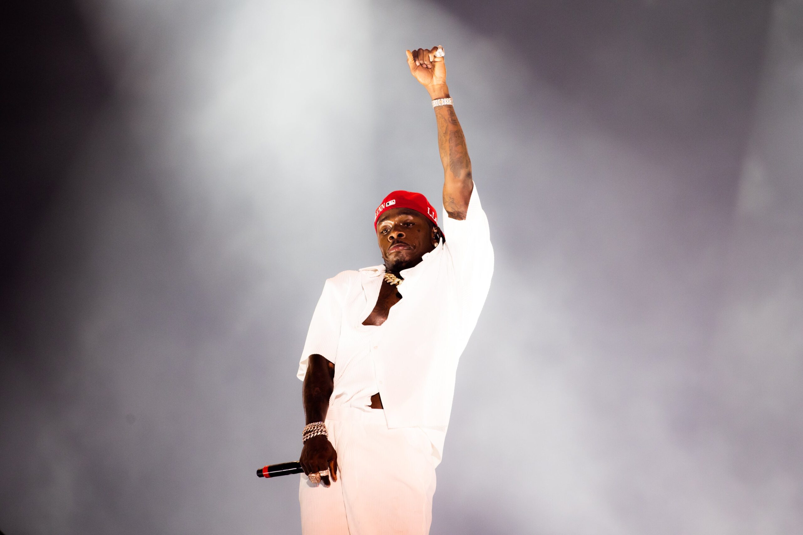 MIAMI GARDENS, FLORIDA - JULY 25: DaBaby performs on stage during Rolling Loud at Hard Rock Stadium on July 25, 2021 in Miami Gardens, Florida. (Photo by Rich Fury/Getty Images) Photo: Getty Images Rich Fury