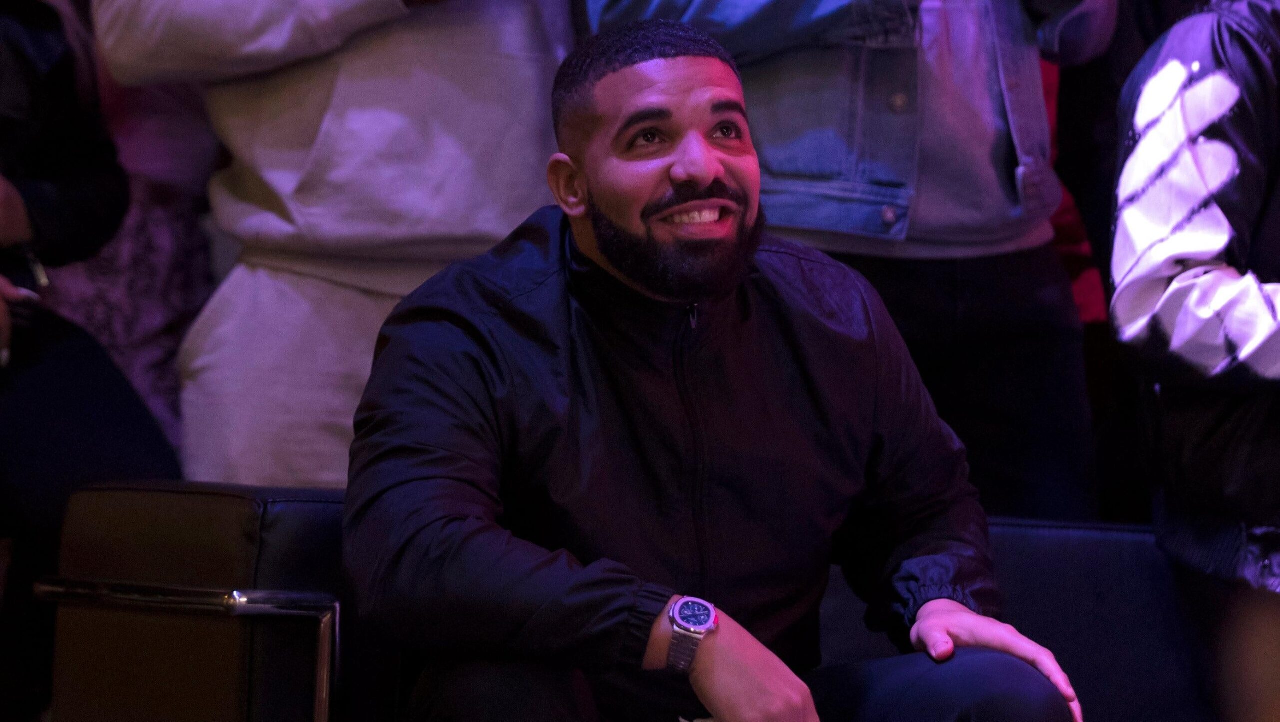 Drake watches Game Six of the NBA Finals outside of Scotiabank Arena on June 13, 2019 in Toronto, Canada. Photo: Getty Images Cole Burston