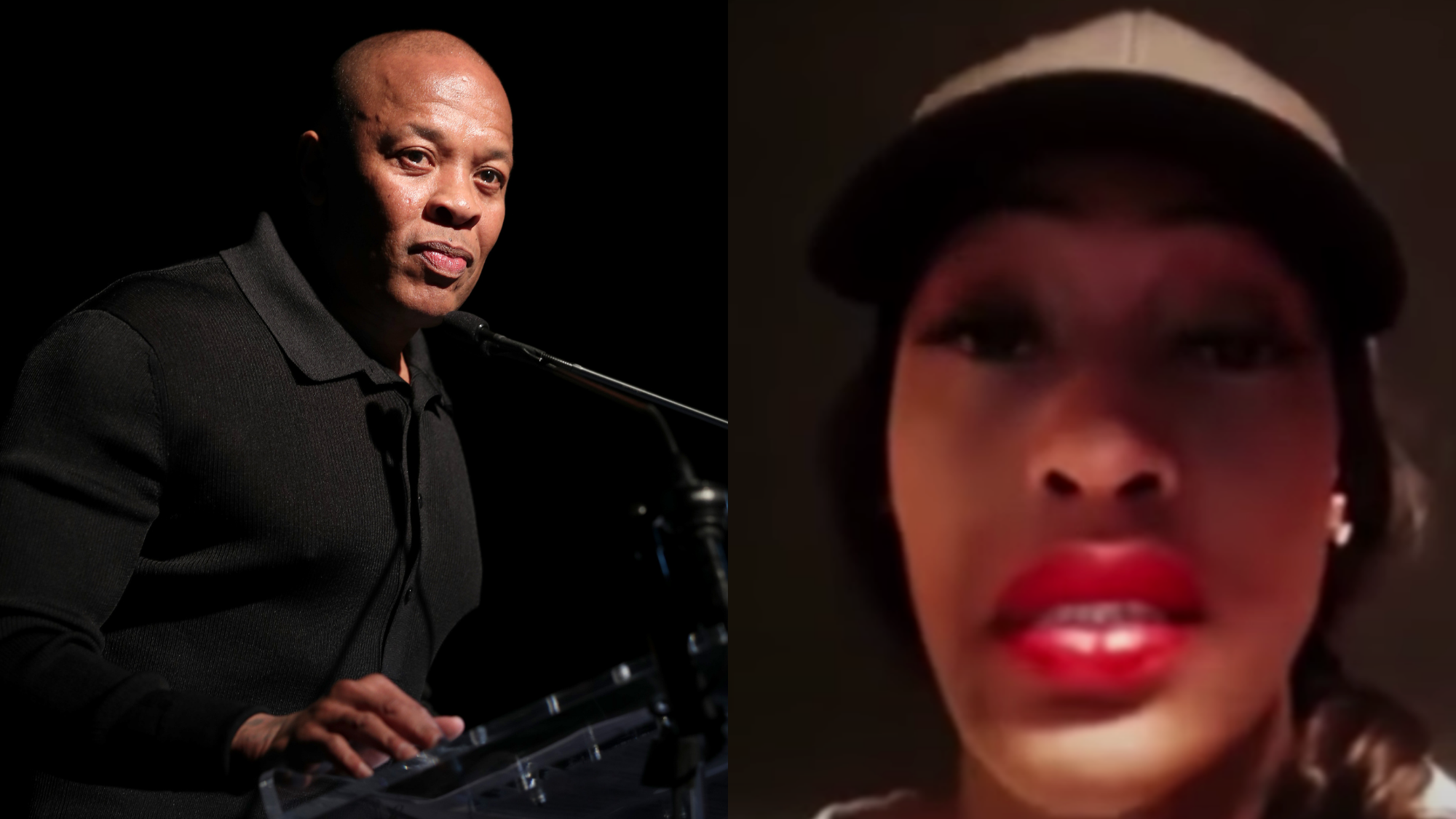 Dr. Dre speaks onstage during the Producers & Engineers Wing 13th annual GRAMMY week event honoring Dr. Dre on January 22, 2020.; LaTanya Young 2021 video interview with The Daily Mail. Photo: Getty Images Rich Fury