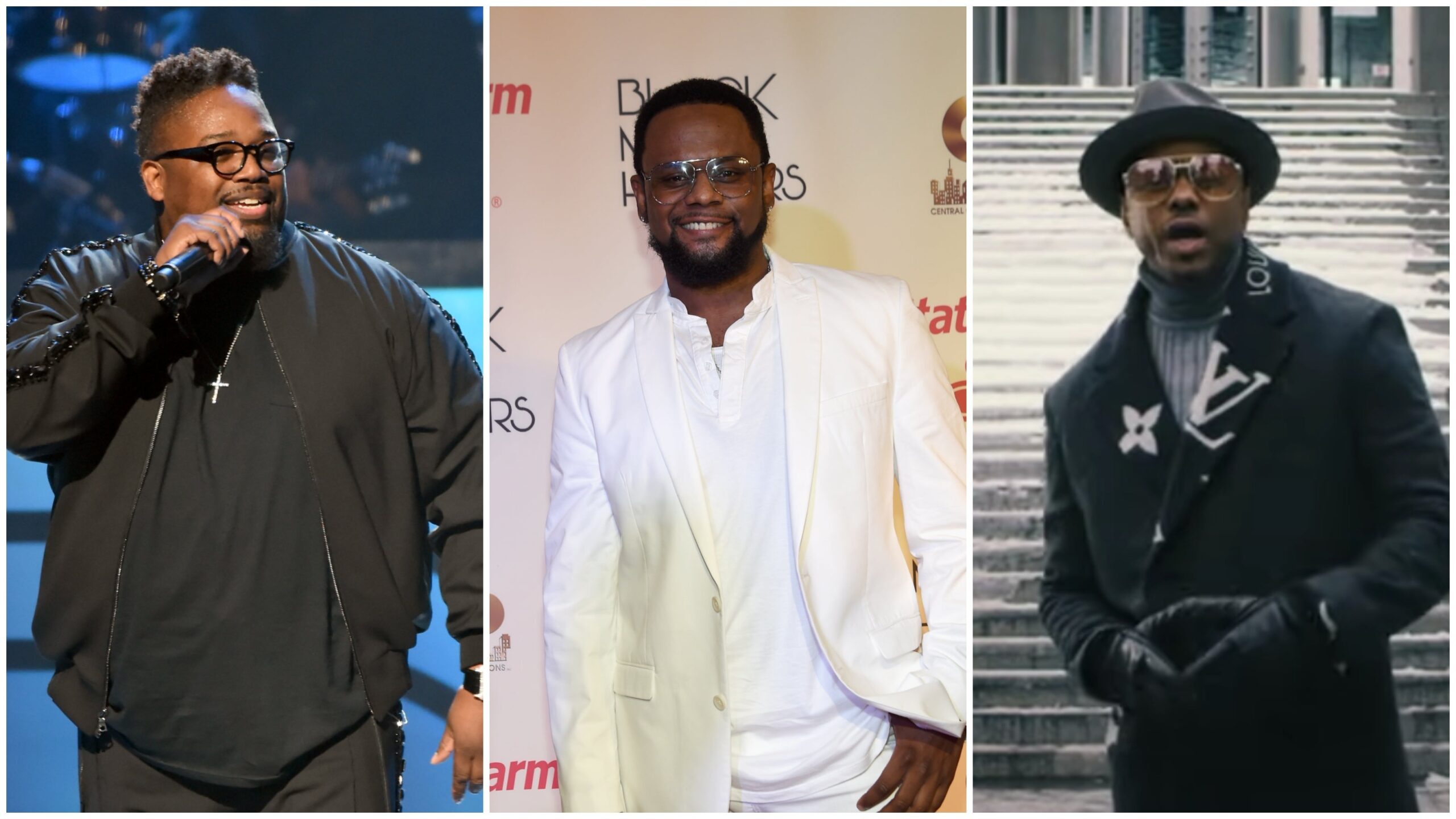 From Left to Right: Dave Hollister, Carl Thomas and Donnell Jones. Photo: Getty Images Rick Diamond/ Rick Diamond/ YouTube: Donnell Jones