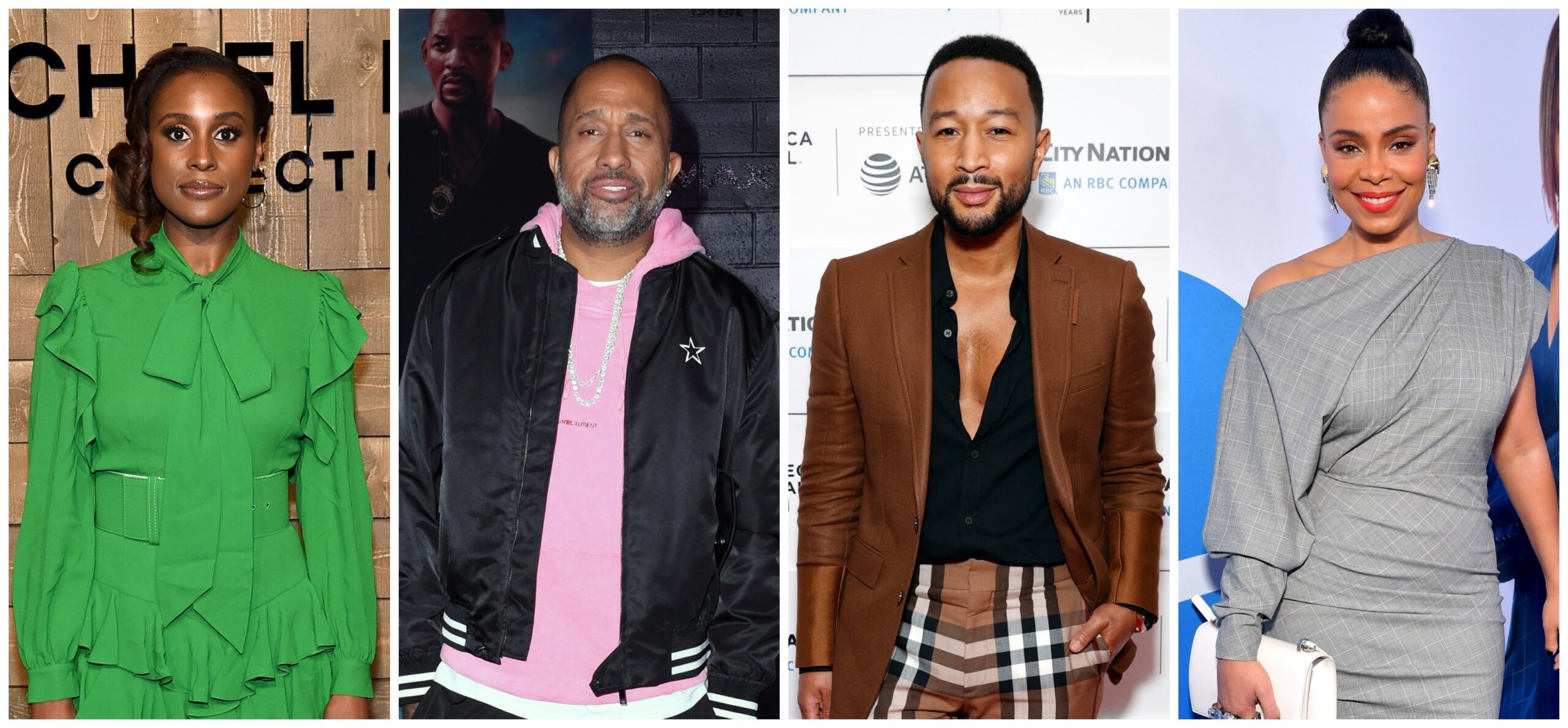 (L-R) Issa Rae, Kenya Barris, John Legend, Sanaa Lathan. Photo: Getty Images Jamie McCarthy for Michael Kors/Jon Kopaloff/Arturo Holmes for Tribeca Festival/ Emma McIntyre