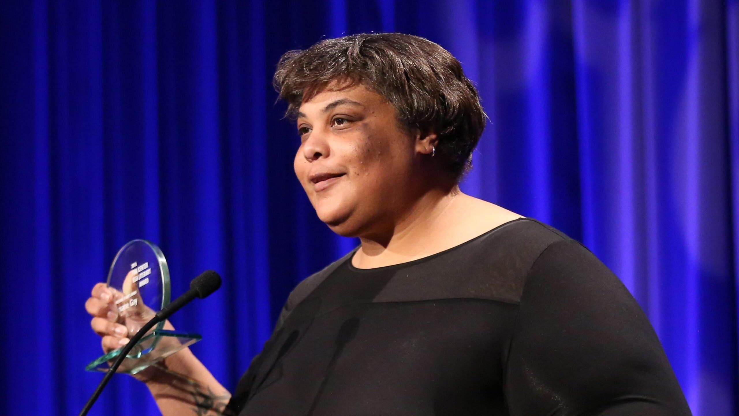 Roxane Gay accepts her Freedom to Write Award at the PEN Center USA’s 25th Annual Literacy Awards Festival at the Beverly Wilshire Hotel on Monday, Nov. 16, 2015, in Beverly Hills, Calif. Photo: AP Matt Sayles/Invision for PEN Center USA