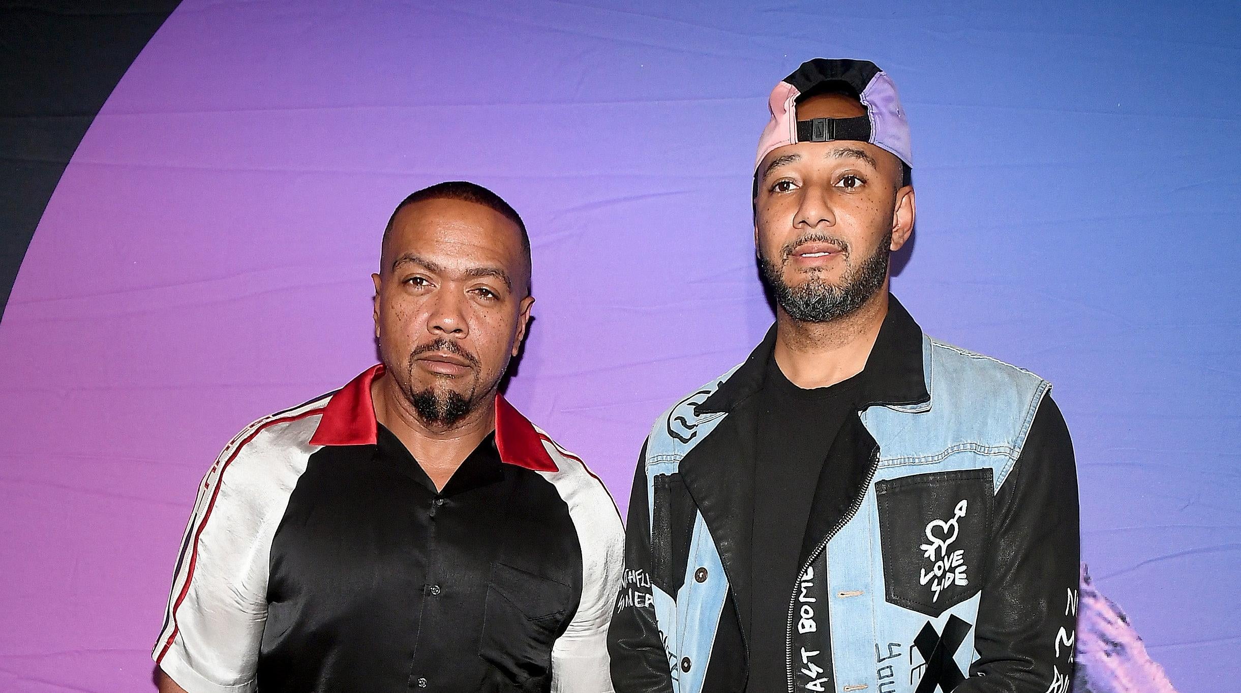 Timbaland and Swizz Beatz attend day 1 of REVOLT Summit x AT&T Summit on September 12, 2019. Photo: Getty Images Paras Griffin