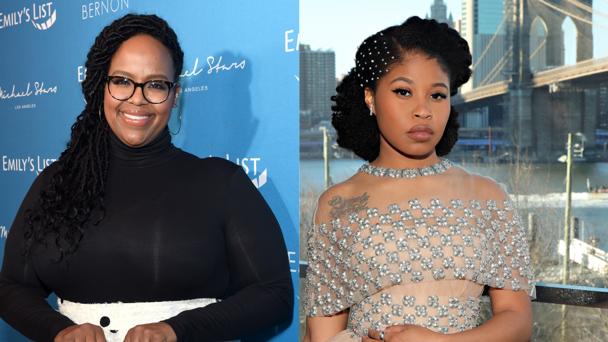 Natasha Rothwell attends EMILY’s List Brunch and Panel Discussion “Defining Women” on February 04, 2020; Dominique Fishback gets ready for the 2021 Critics Choice Awards on March 07, 2021. Photo: Getty Images Presley Ann/Getty Images for EMILY’s List