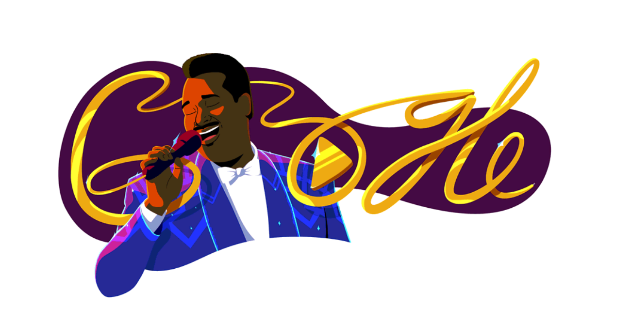 Google Doodles celebrates Luther Vandross’ 70th Birthday with Artwork by Sam Bass. Screenshot: YouTube/Google Doodles