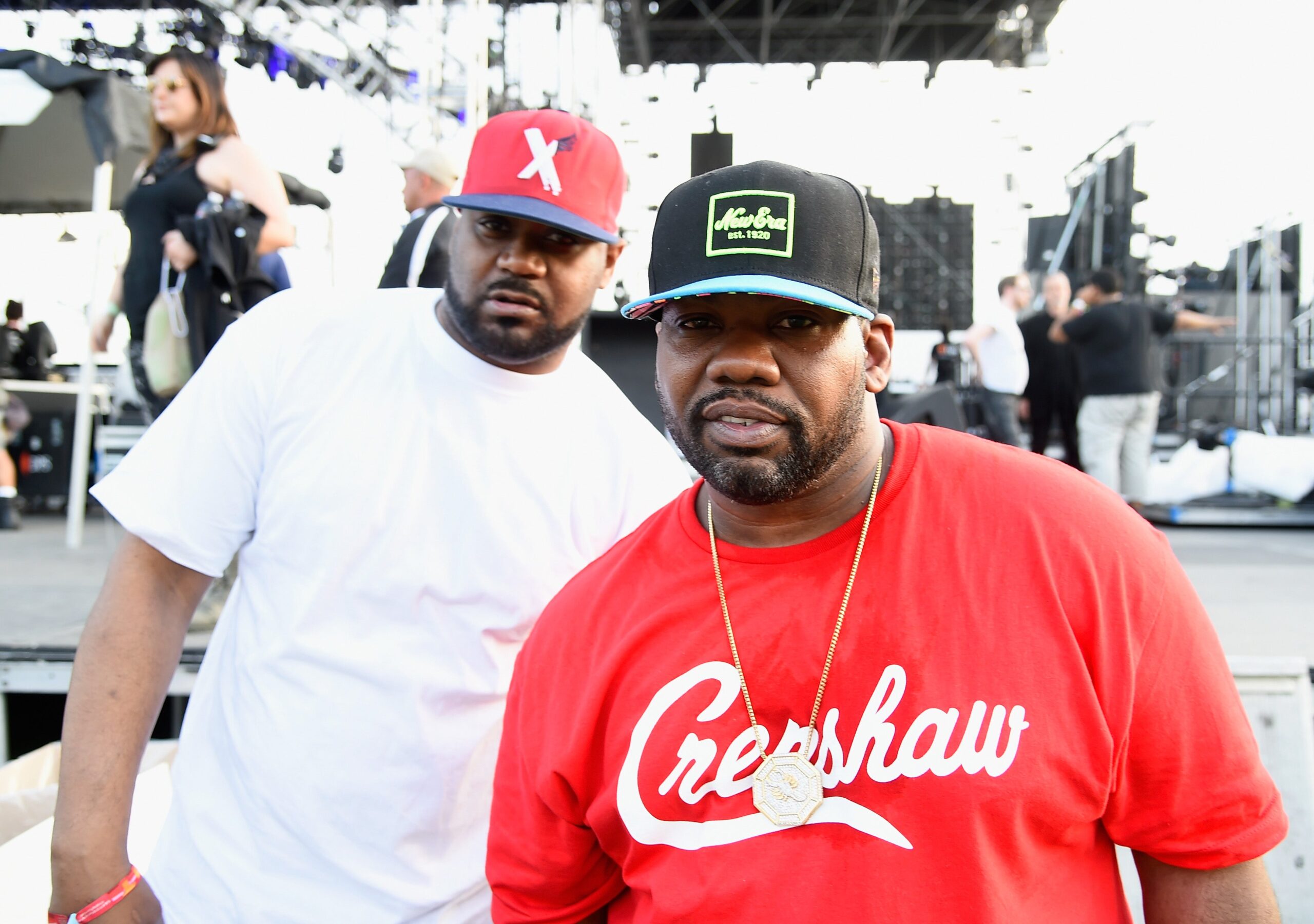 Ghostface Killah (L) and Raekwon pose backstage during day 1 of the 2015 Coachella Valley Music & Arts Festival (Weekend 1) on April 10, 2015 in Indio, California. Image: Getty Images Frazer Harrison for Coachella