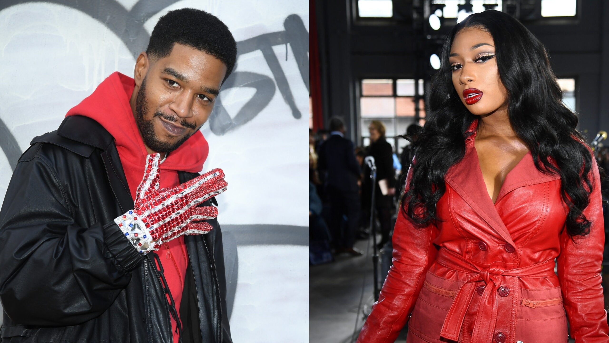 Kid Cudi at Paris Fashion Week on January 17, 2019, in Paris, France; Megan Thee Stallion at New York Fashion Week on February 11, 2020, in New York City. Photo: Getty Images for Louis Vuitton Pascal Le Segretain