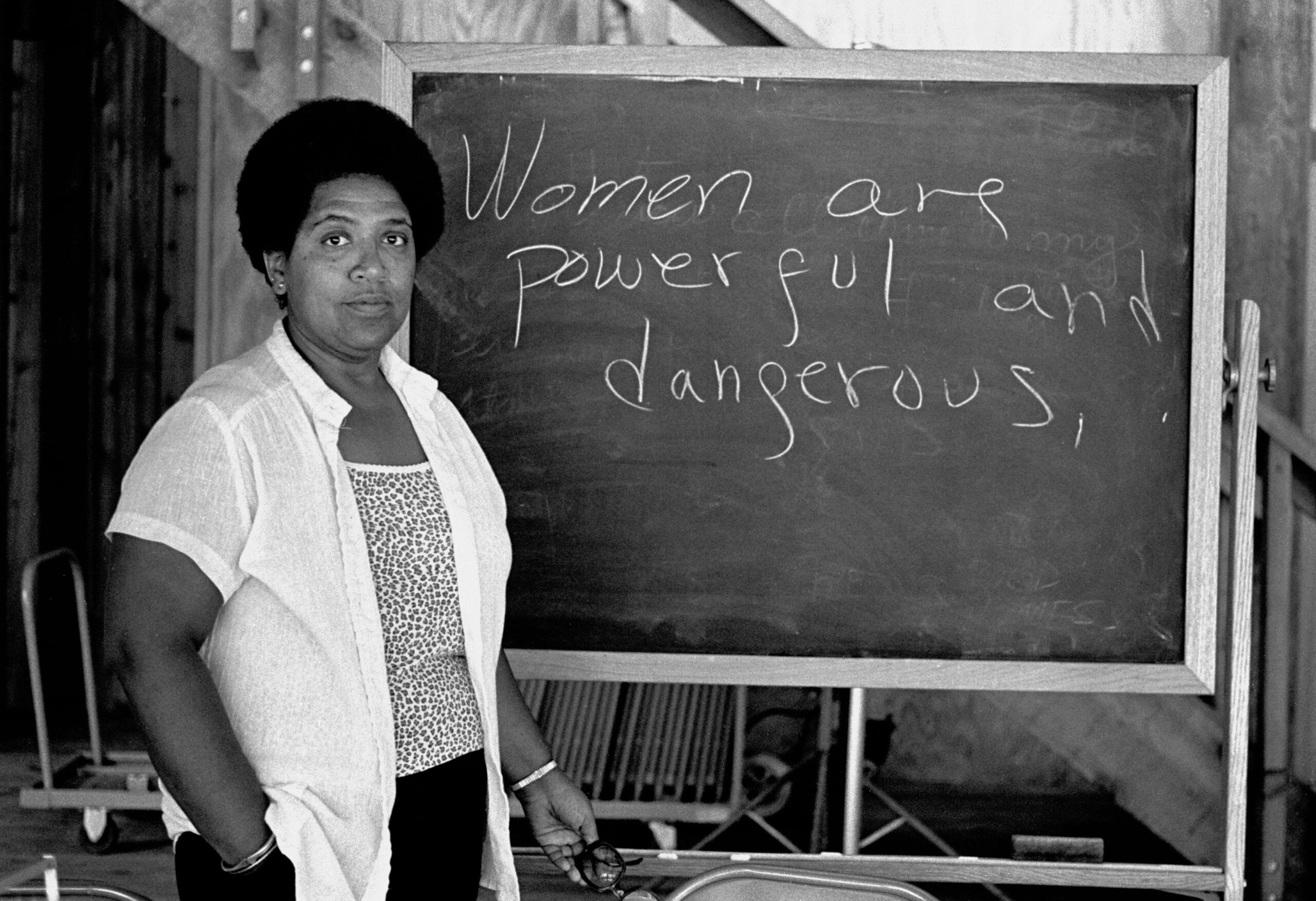 Writer, poet and activist Audre Lorde lectures students at the Atlantic Center for the Arts in New Smyrna Beach, Florida. Lorde was a Master Artist in Residence at the Central Florida arts center in 1983. Photo: Getty Images Robert Alexander/Archive Photos