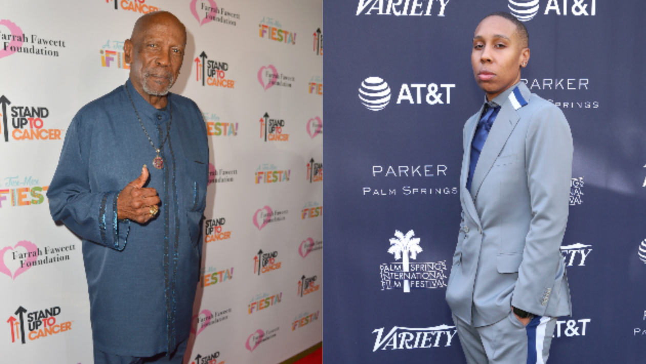 Louis Gossett Jr. at the Farrah Fawcett Foundation’s “Tex-Mex Fiesta” 2017 on Sept. 9, 2017, in Los Angeles; Lena Waithe attends Variety’s Creative Impact Awards and 10 Directors to Watch Brunch on Jan. 3, 2020, in Palm Springs, Calif. Photo: Getty Images for the Farrah Fawcett Foundation Brandon Williams