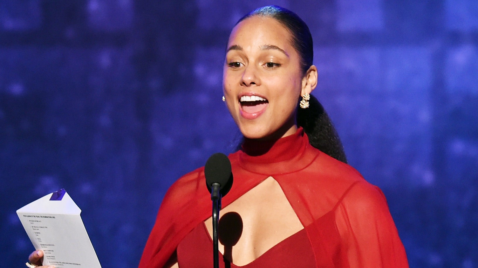 Alicia Keys speaks onstage during the 61st Annual GRAMMY Awards on Feb. 10, 2019, in Los Angeles. Photo: Getty Images for The Recording Academy Kevin Winter