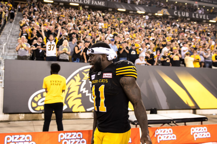 HAMILTON, ON - SEP 3, 2018: Canadian Football League game between the Hamilton Tiger Cats and the Toronto Argonuats, (Photo by Ryan McCullough / Hamilton Tiger Cats)