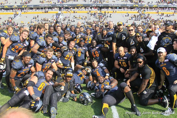 Sept 1, 2014; Hamilton, Ontario, Canada; Hamilton Tiger-Cats defeat the Toronto Argonauts 13-12 at the inaugural game at Tim Hortons Field. Mandatory Credit: Eddie Sokolowski