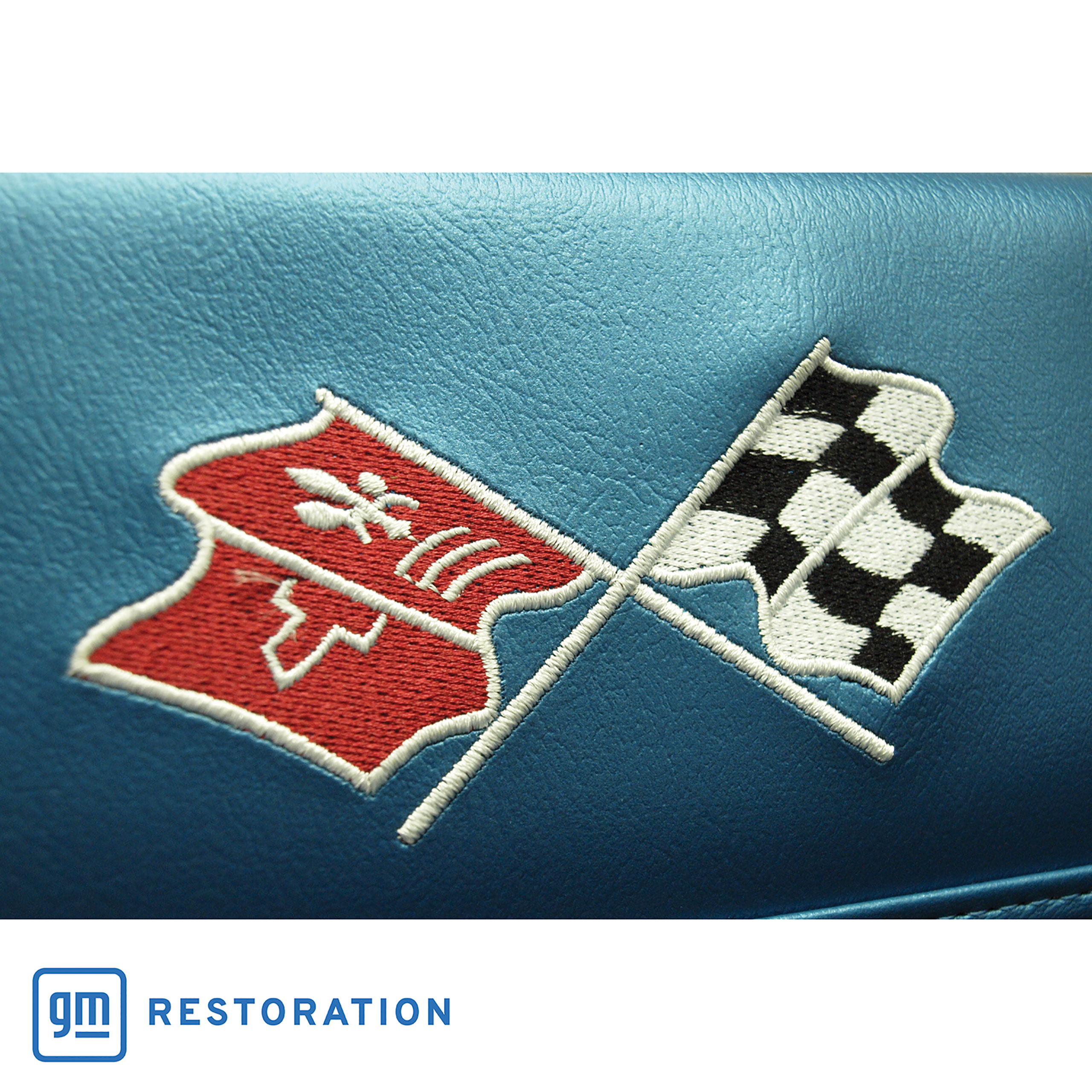 C3 1973 Corvette Sunvisors Madrid Embroidered W/Logo - CA