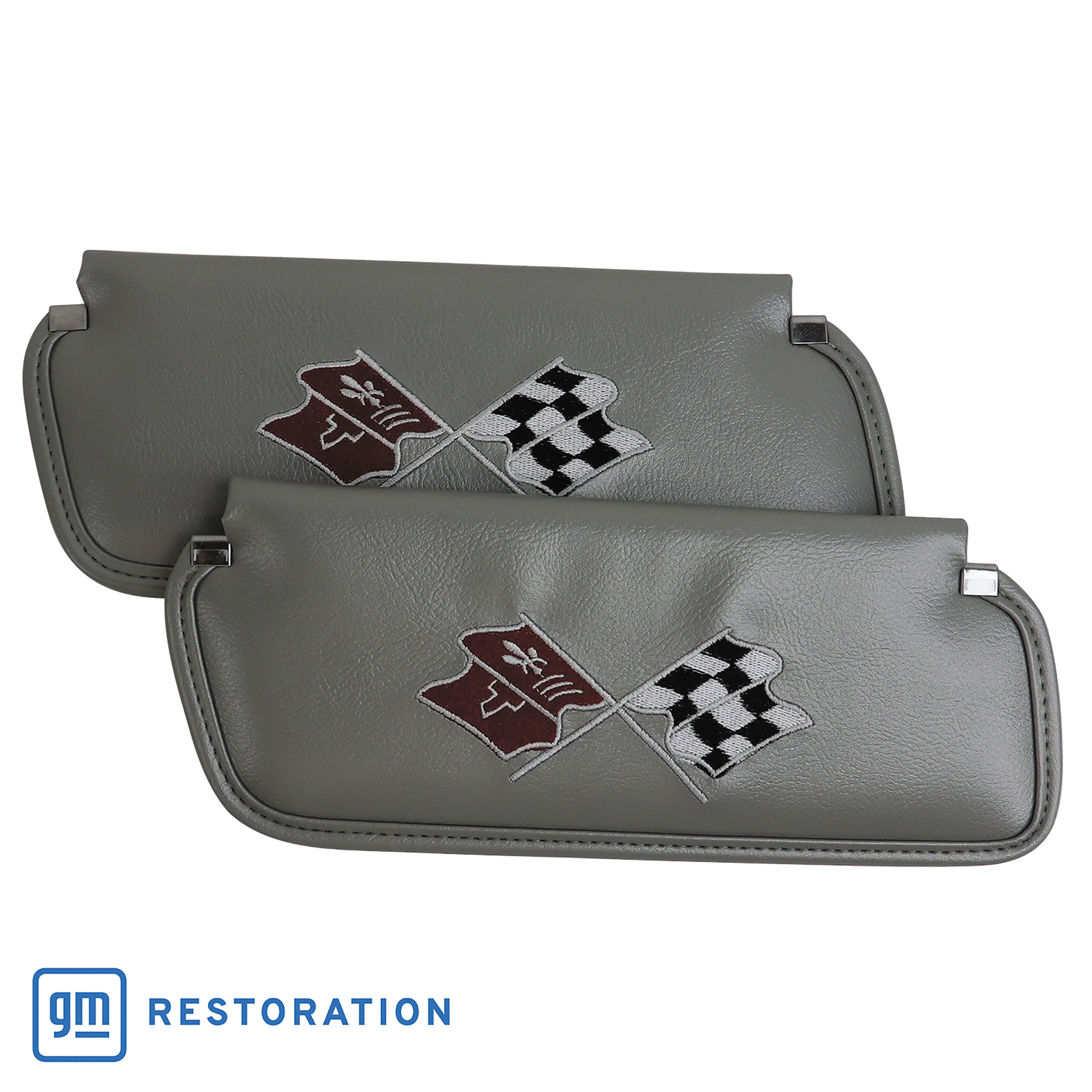 C3 1982 Corvette Sunvisor Charcoal Embroidered W/Logo - CA