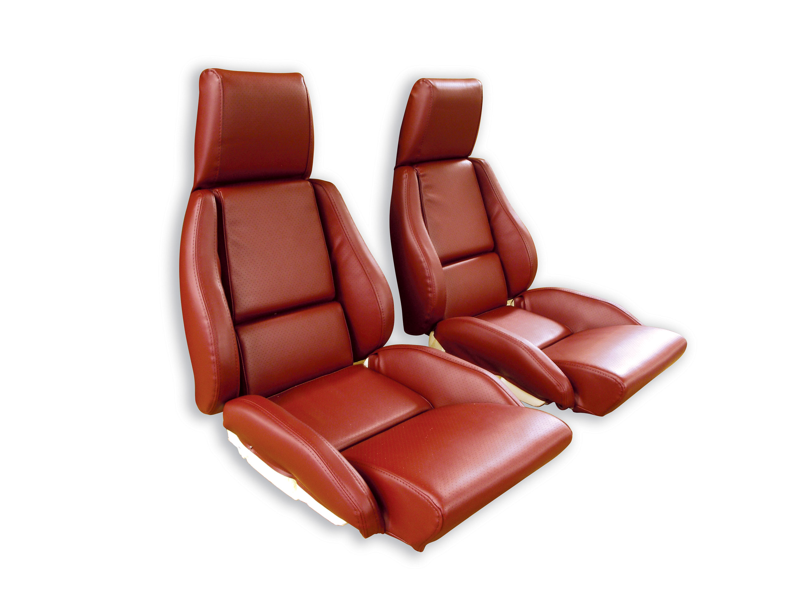 Corvette C4 Mounted Leather Seat Covers Red Standard 1984-1985
