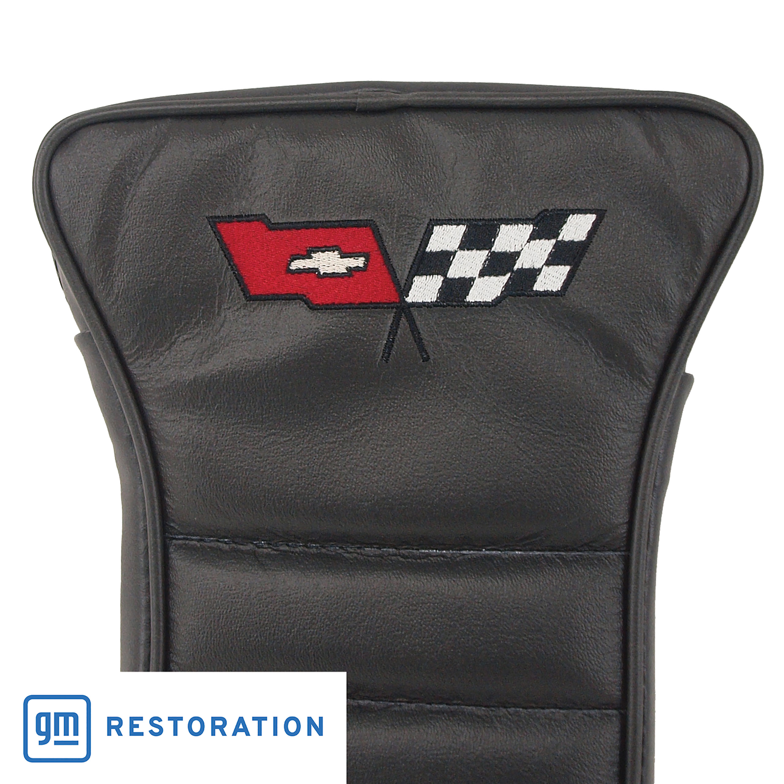 1969-1969 Corvette Center Armrest With Embroidered C3 Cross Flags - Saddle - CA